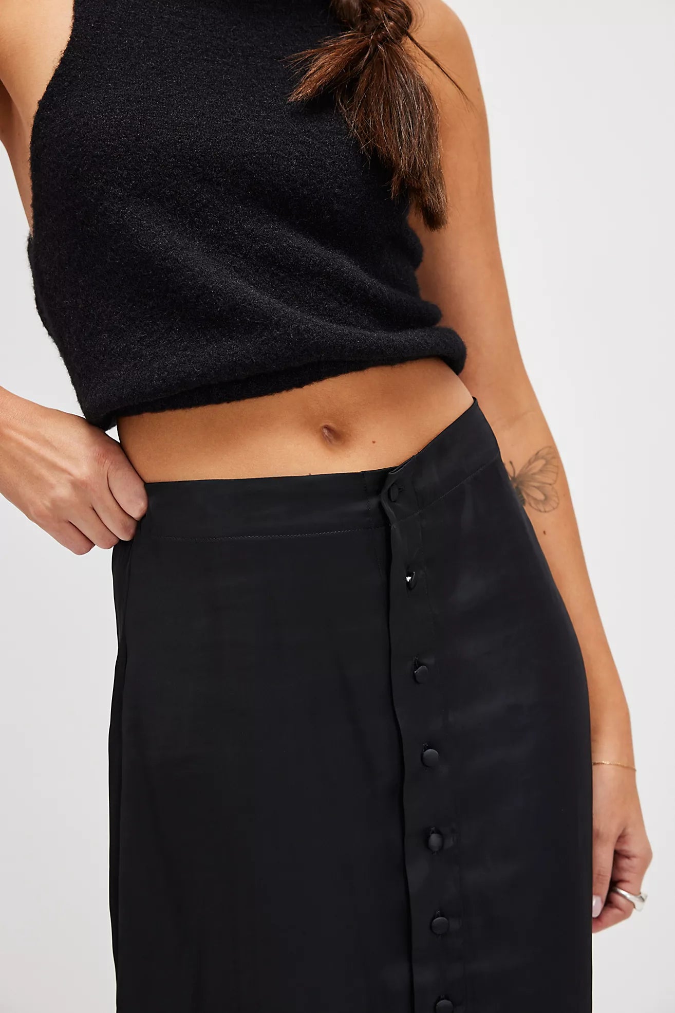 Free People Analise Midi Skirt/Black