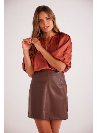 Mink Pink Lani Pu Mini Skirt