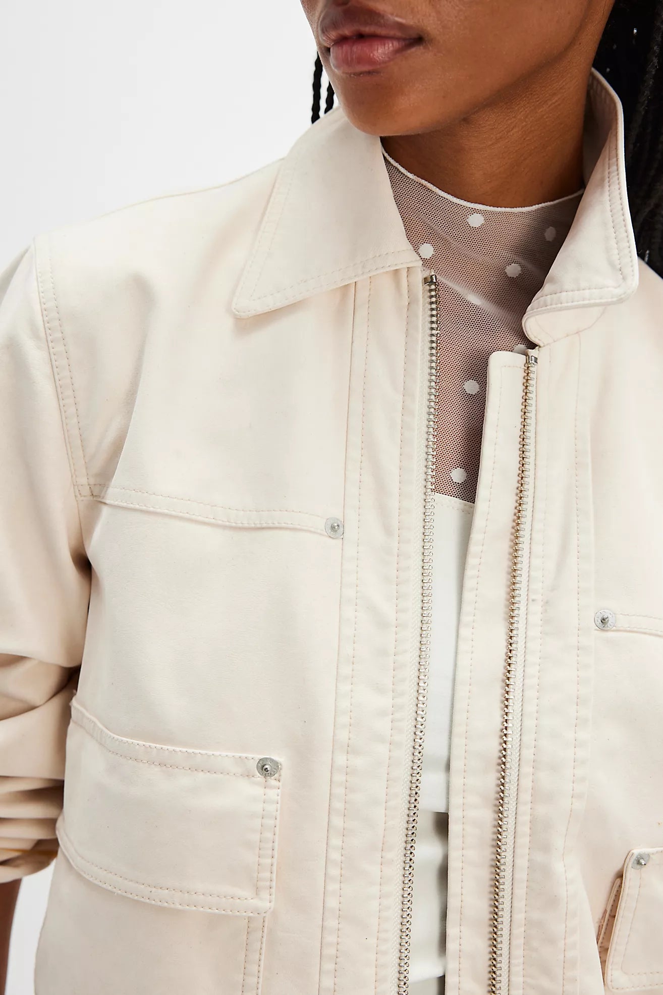 Free People We The Free Blair Vegan Suede Jacket/Sea Salt