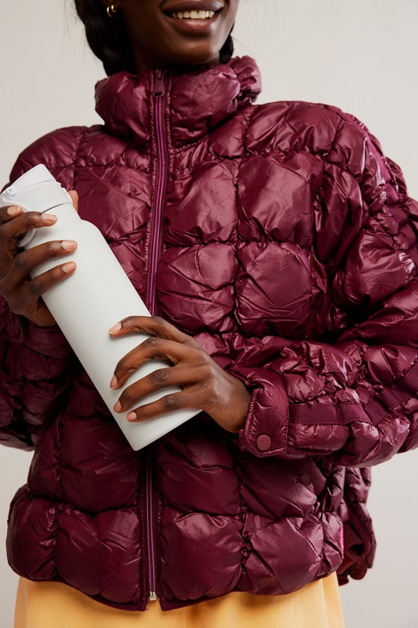 Free People Scrunchy Glossy Pippa Packable Puffer Jacket /Oxyblood