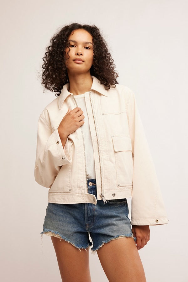 Free People We The Free Blair Vegan Suede Jacket/Sea Salt