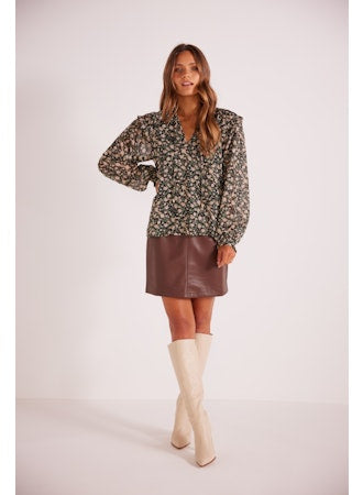 Mink Pink Lani Pu Mini Skirt