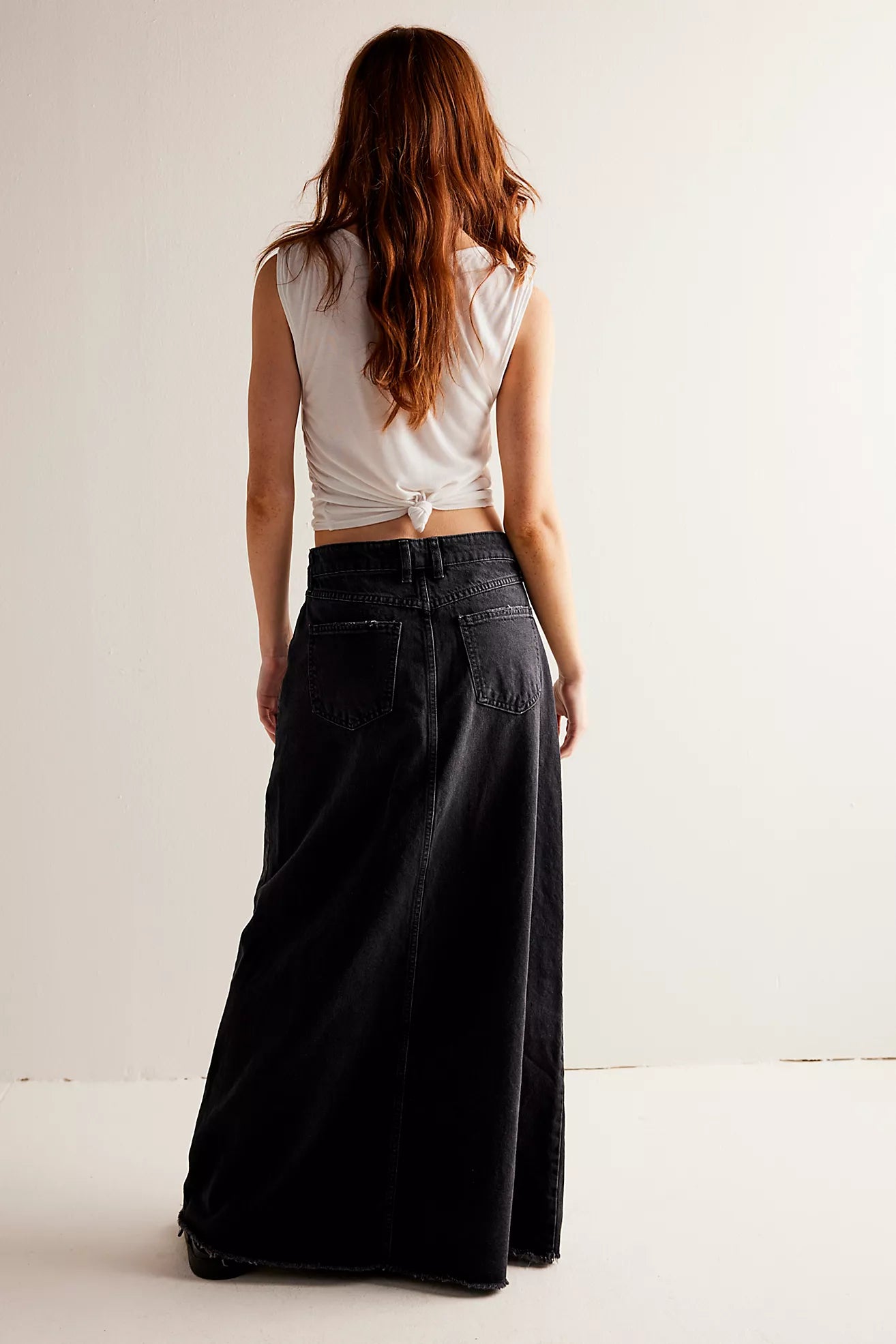 Free People  Come As you Are Denim Max/ Black