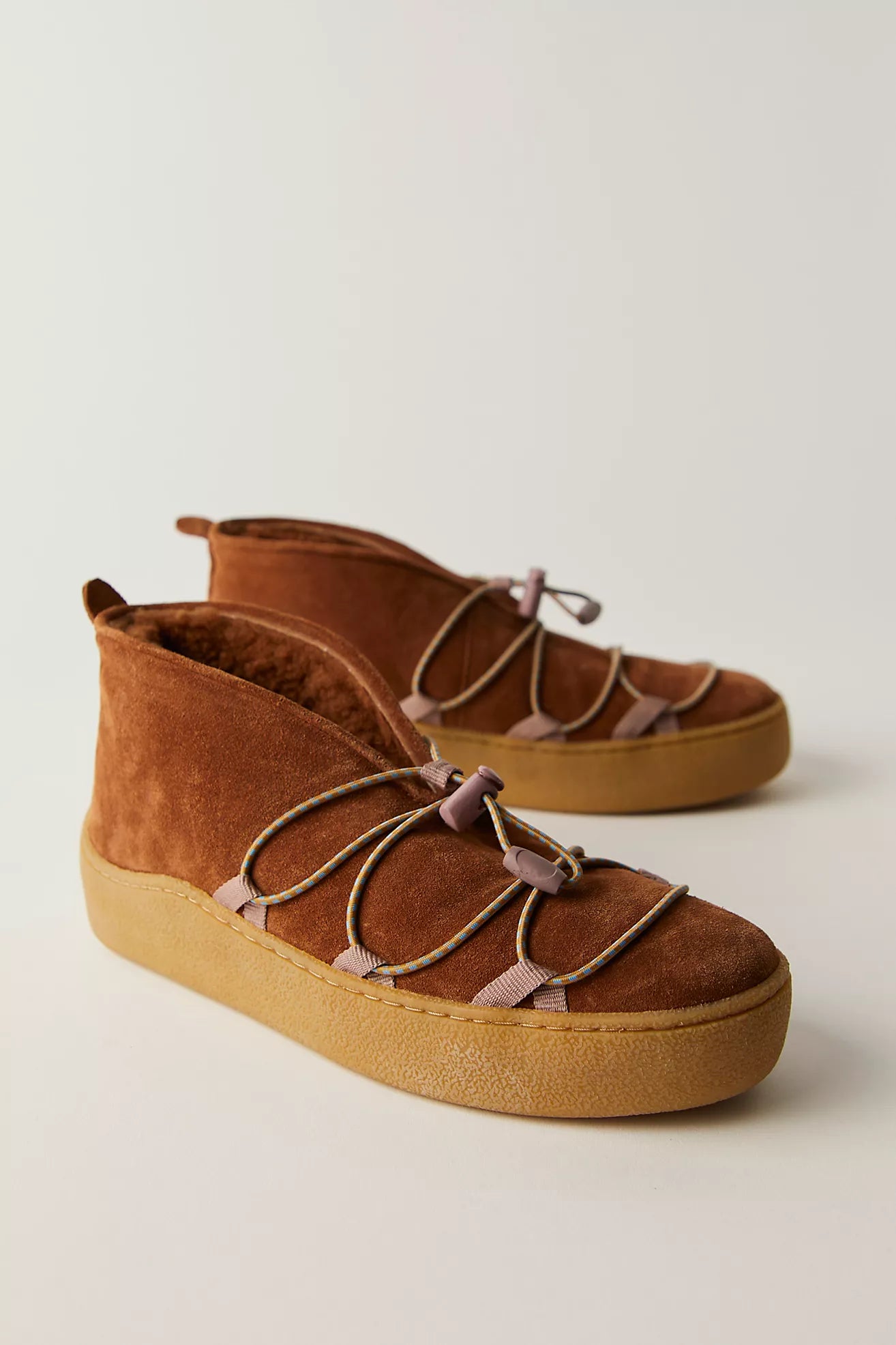 Free People Snowdrop Micro Mukluk Boots/Burnt Caramel Suede