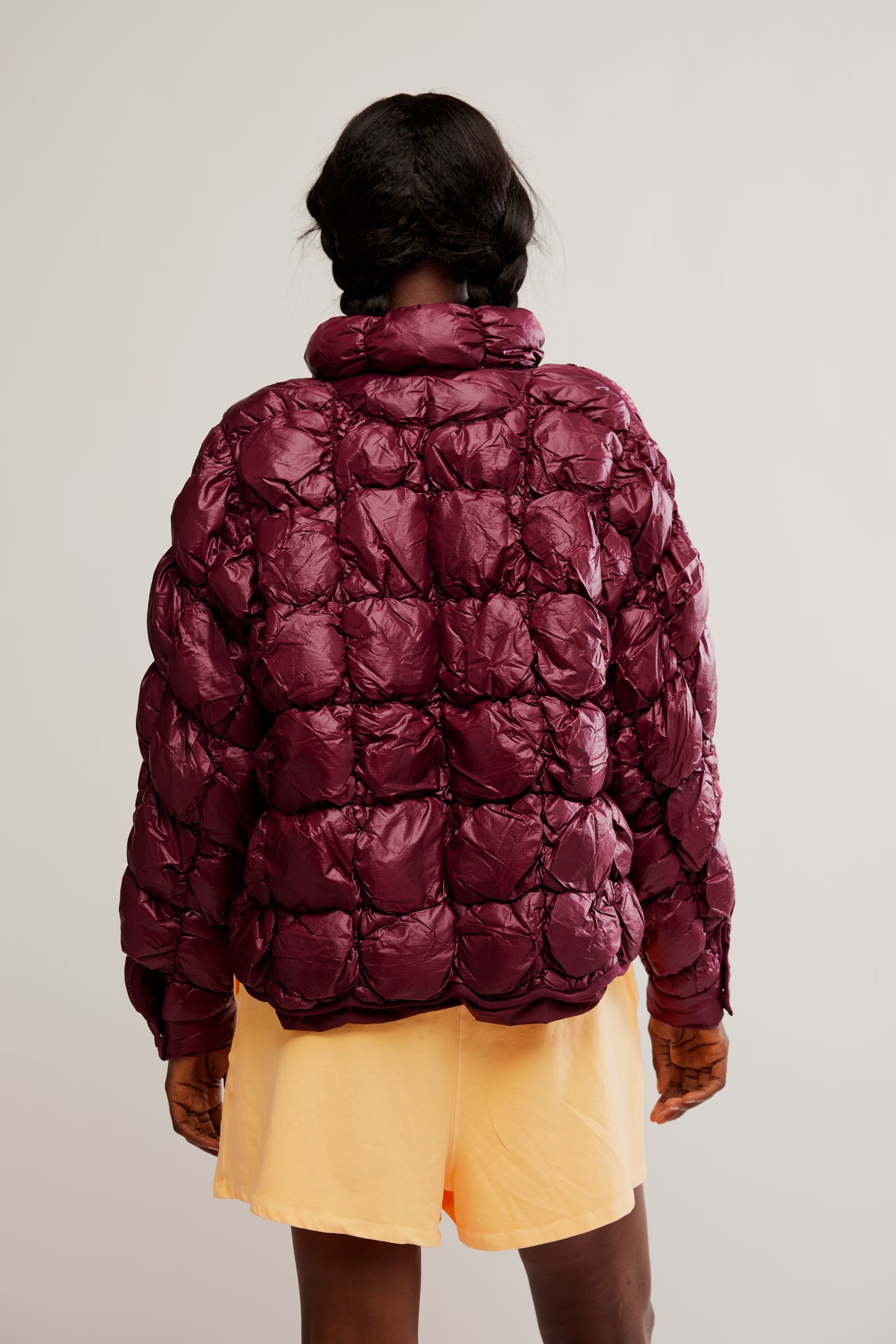 Free People Scrunchy Glossy Pippa Packable Puffer Jacket /Oxyblood