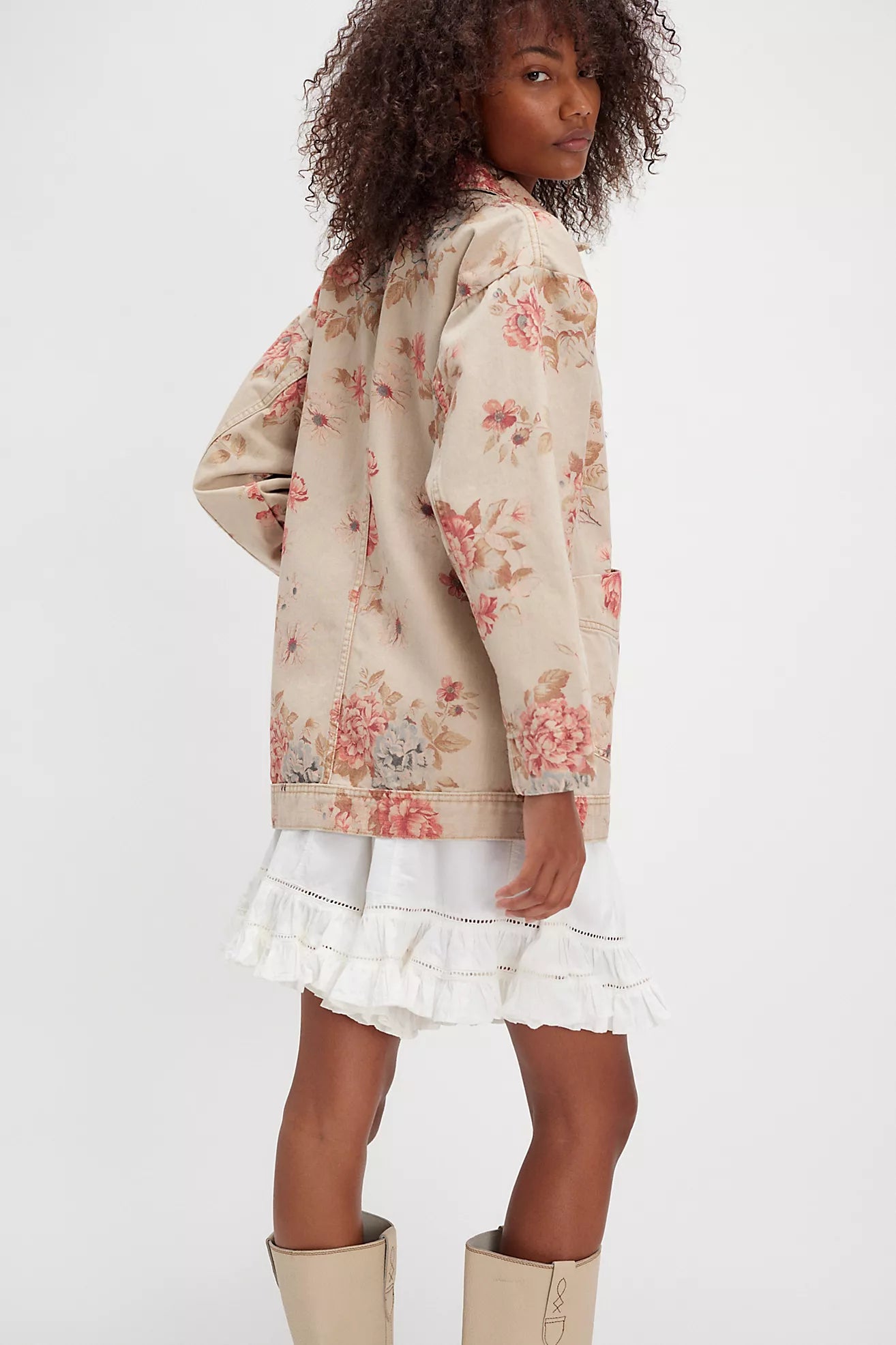 Free People We The Free Avery Printed Denim Exploded Floral/