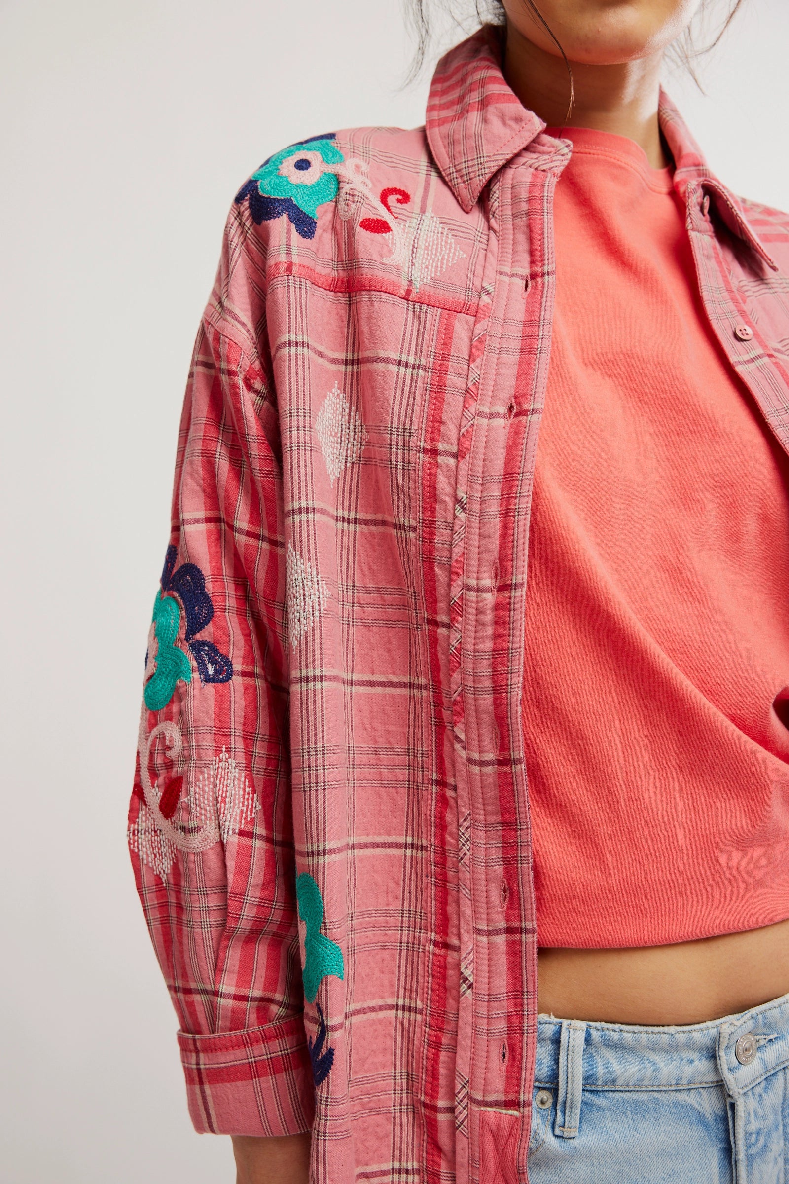 Free People We The Free Embroidered Sashiko Shirt/