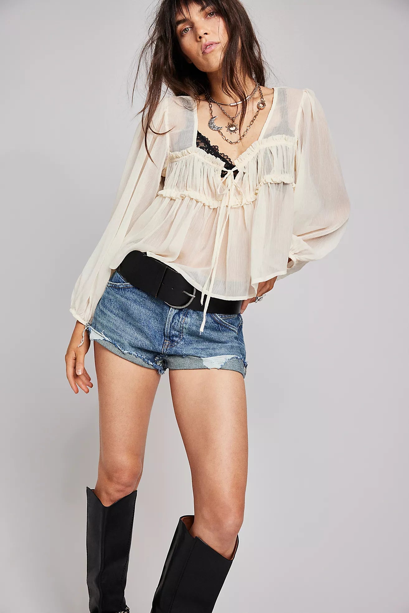 Free People We The Free Now Or Never Denim Short/Sunsational