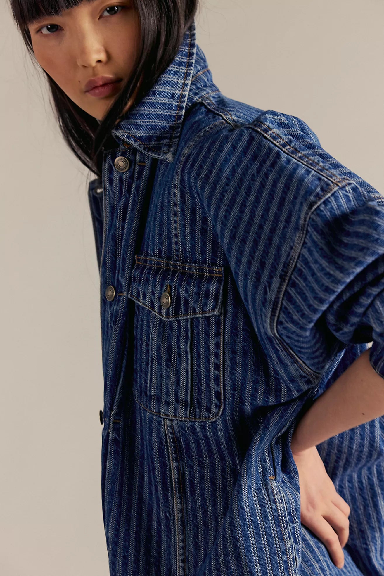 Free People We The Free Dunes Shirt Jacket/Blue Abyss