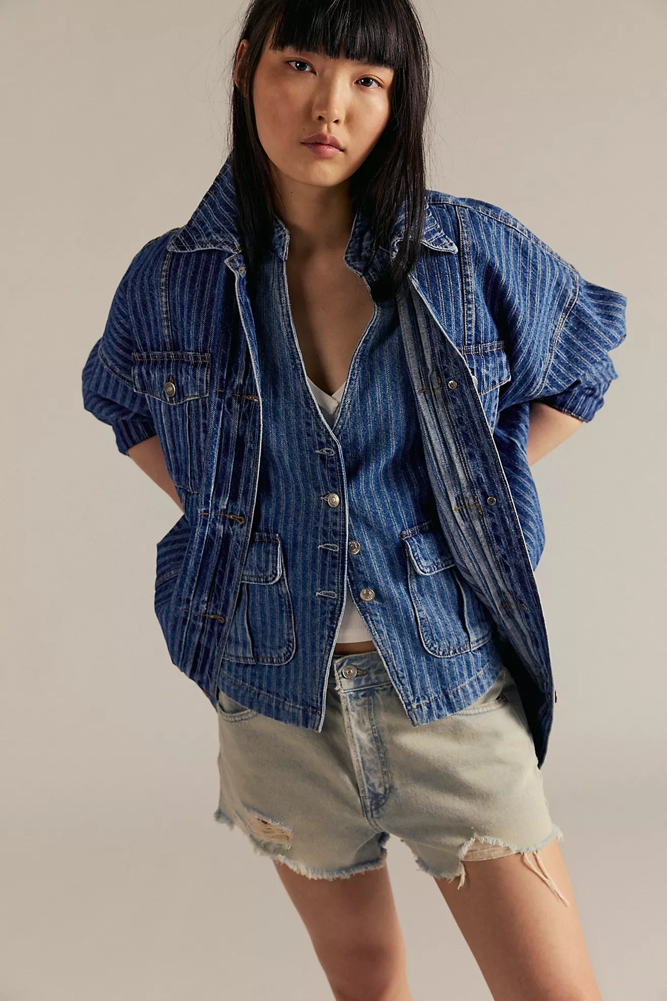 Free People We The Free Dunes Shirt Jacket/Blue Abyss