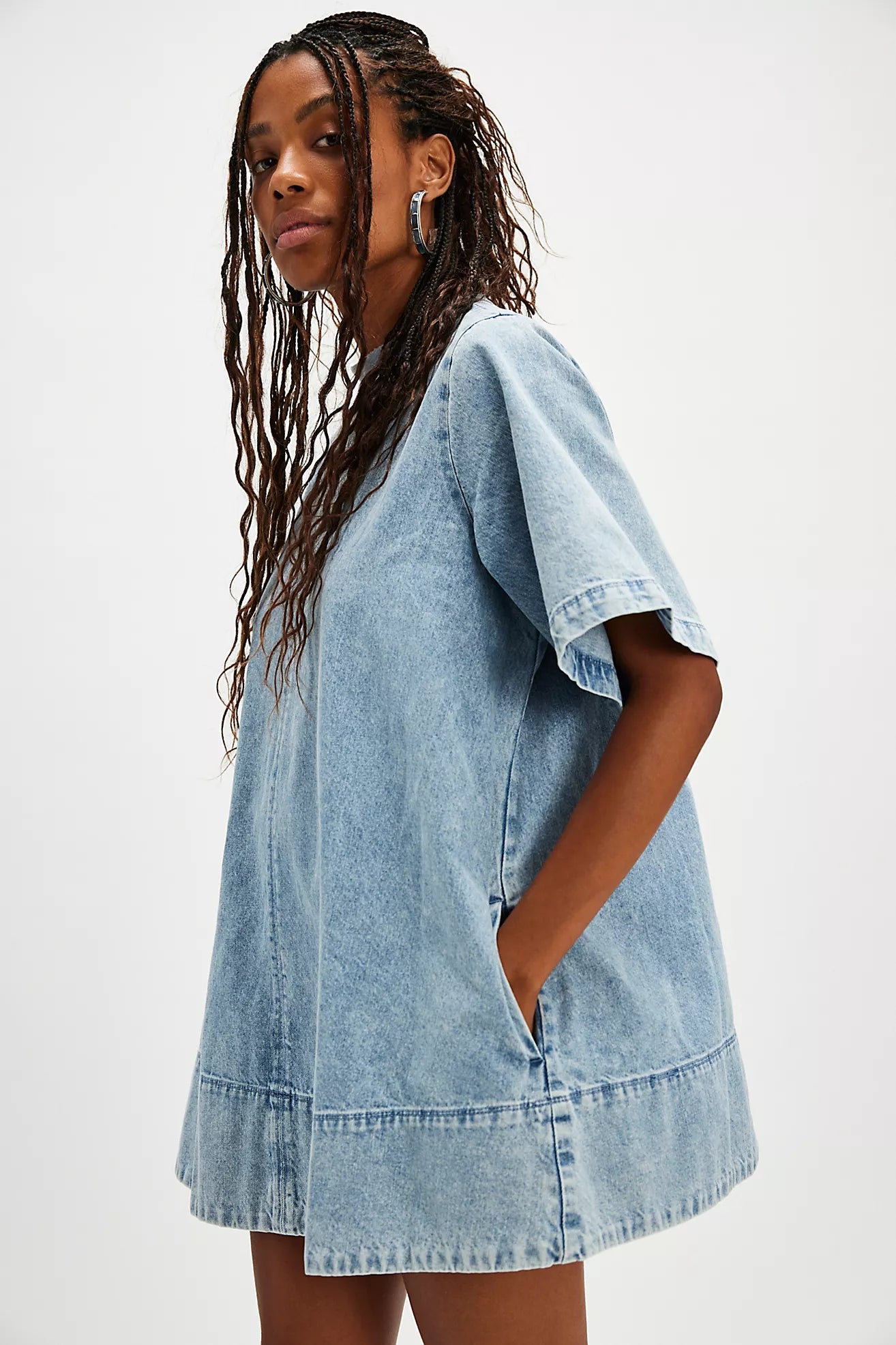 Free People Harlow Mini Dress/Ocean Blue