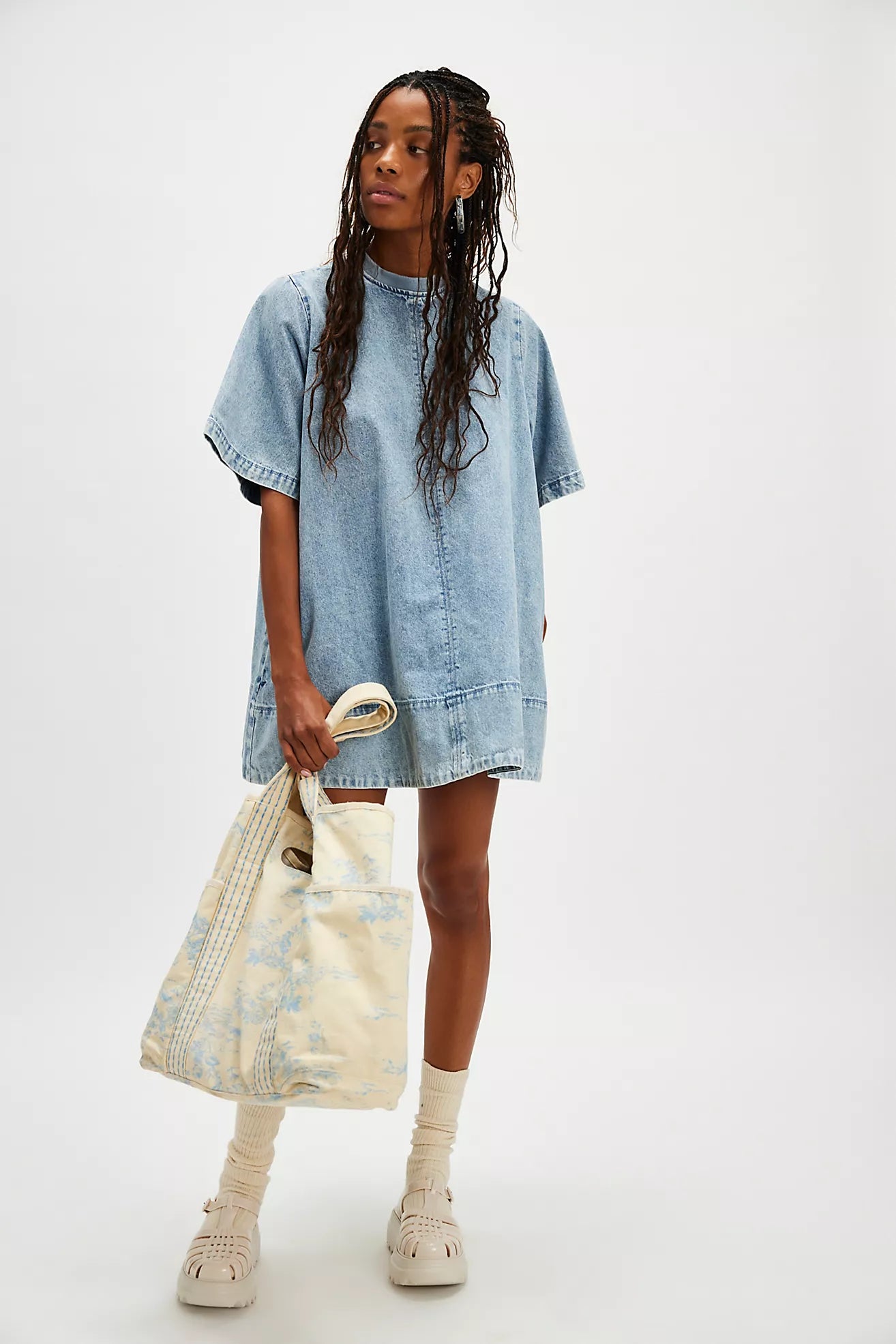 Free People Harlow Mini Dress/Ocean Blue