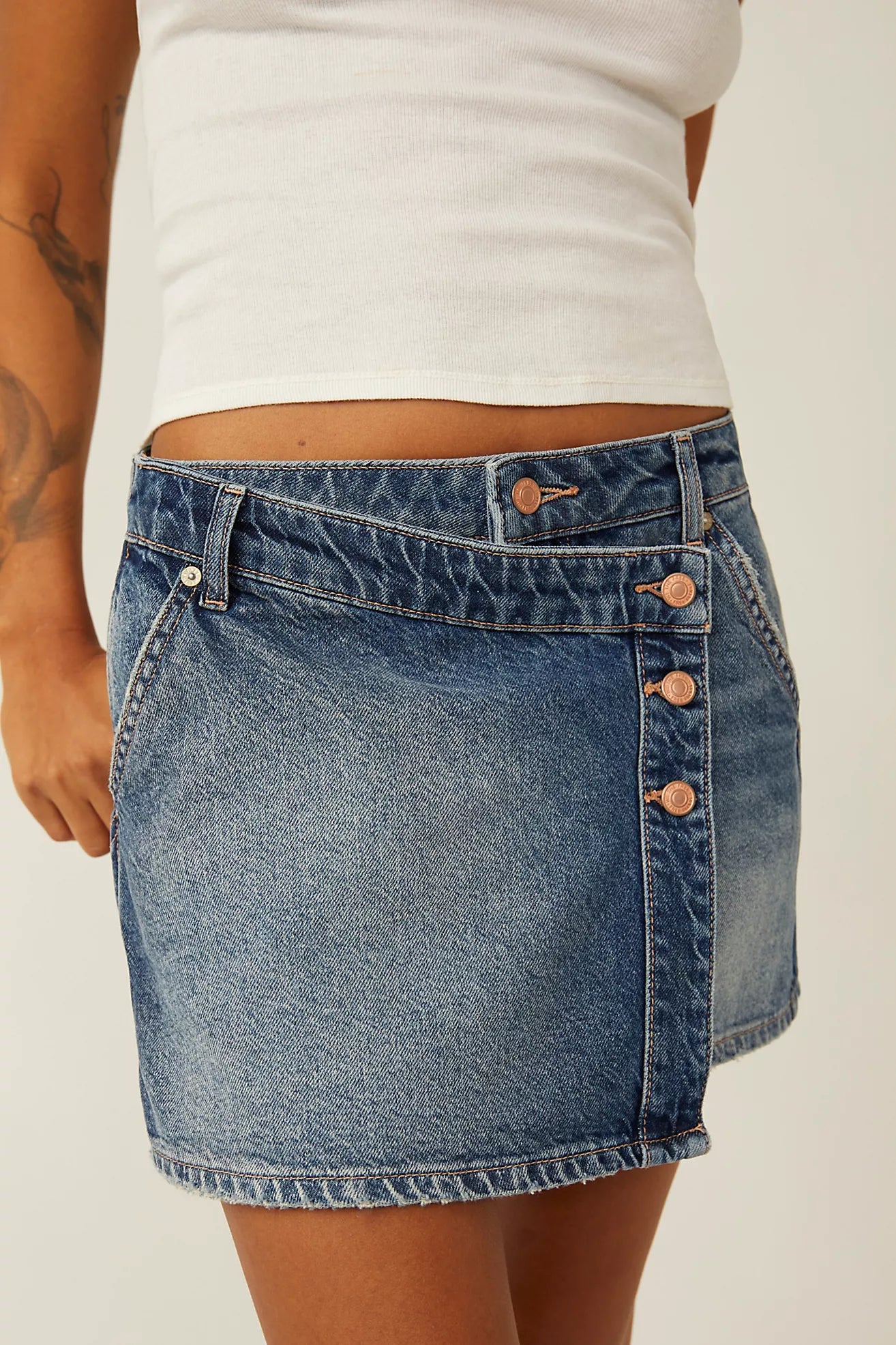 Free People We The Free Wynne Denim Skirt/Cornflower