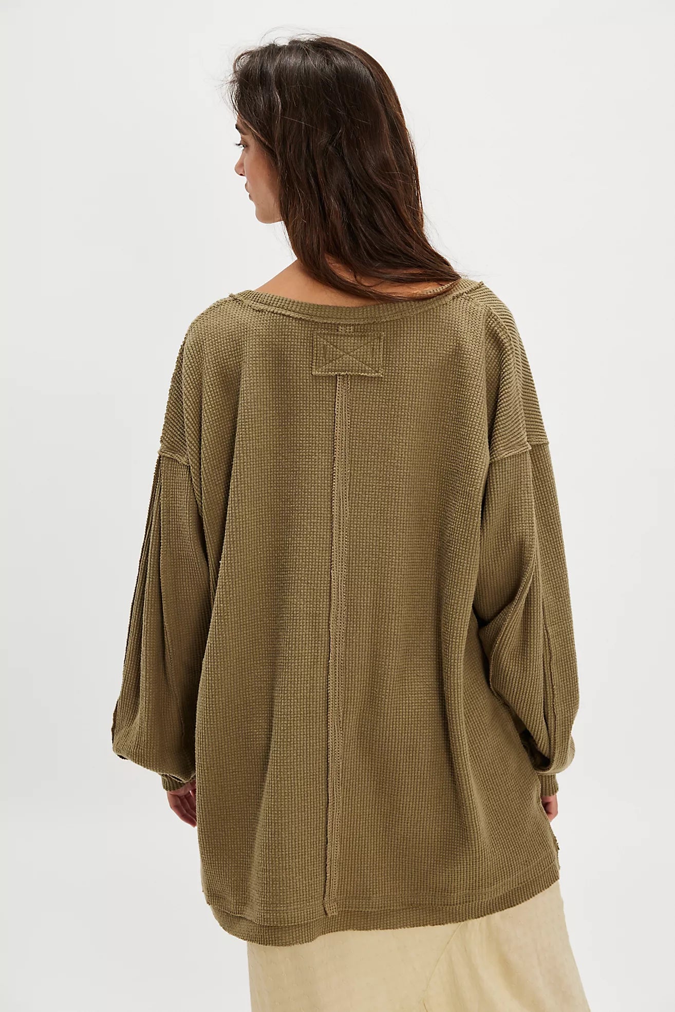 Free People We The Free Coast 2 Coast Thermal /Gothic Olive Cross Dye