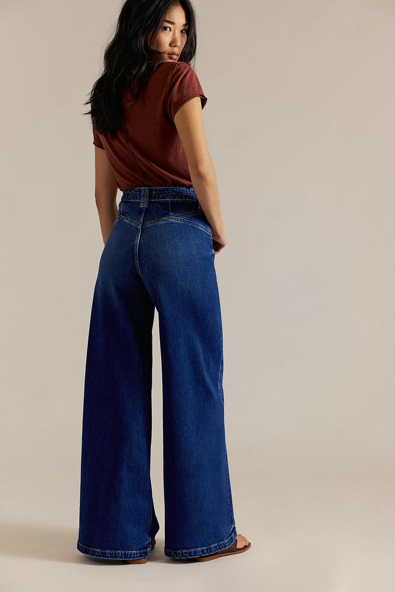 Free People We The Free Kellee High-Rise Palazzo Jeans/Blue Night