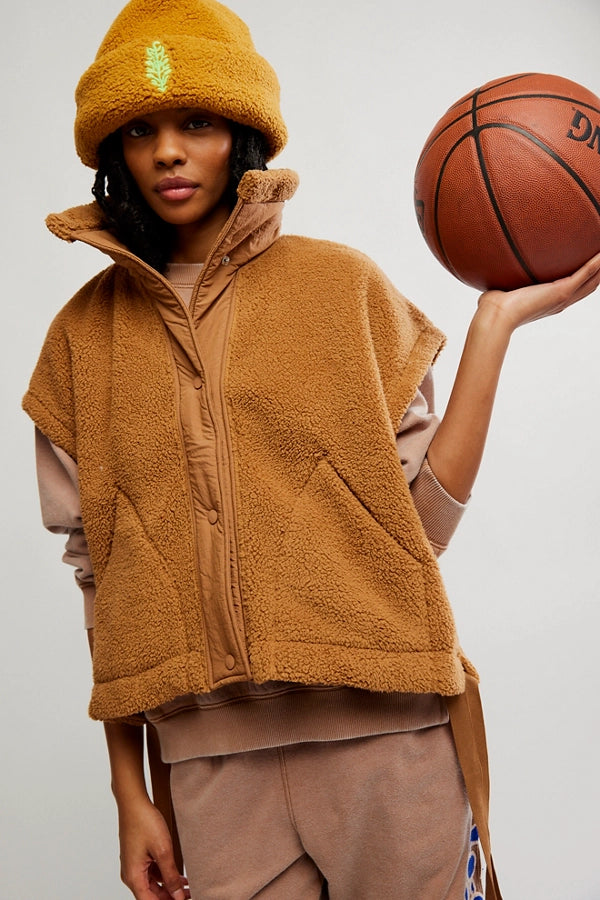 Free People Scout It Out Fleece Vest/Twig
