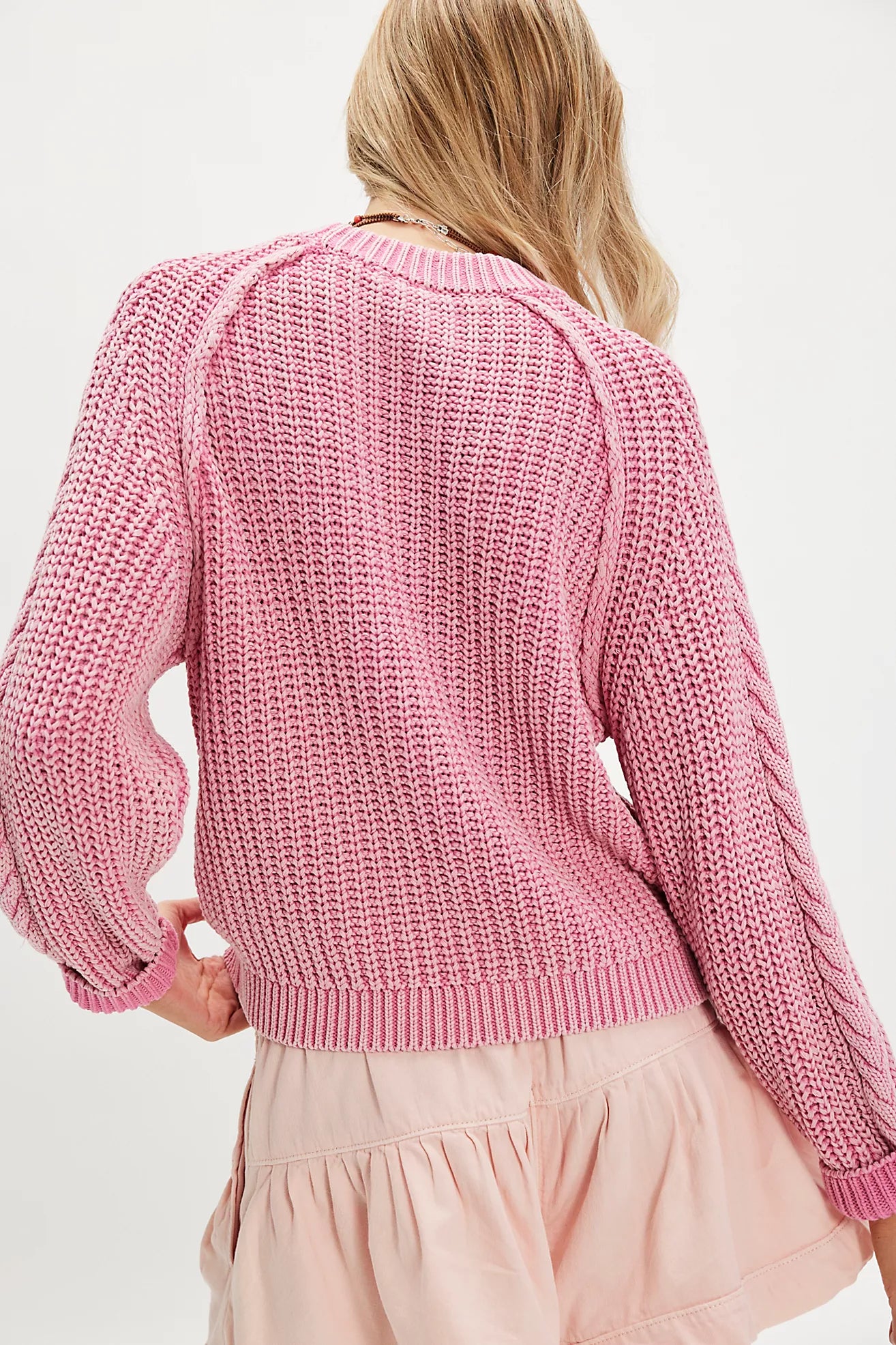 Free People Frankie Cable Sweater/Gumdrop