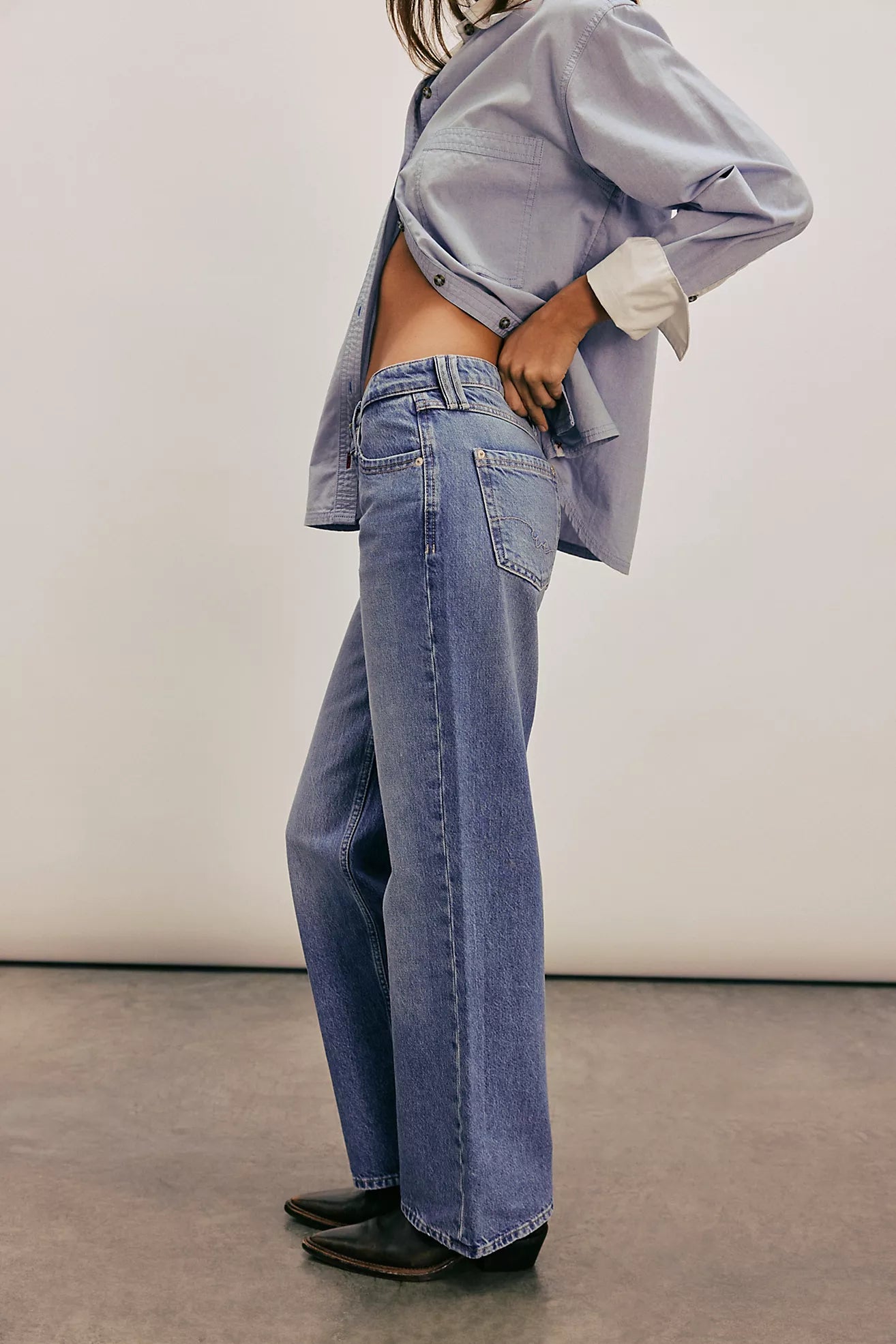 Free People We The Free Tennessee Low-Rise Boyfriend Jeans/Cowboy Romance