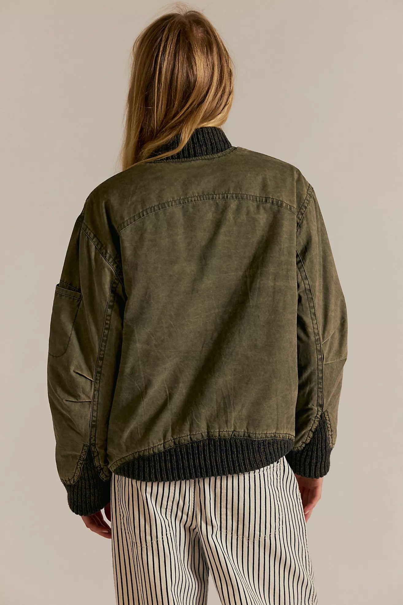 Free People We The Free Jax Washed Bomber/Olive