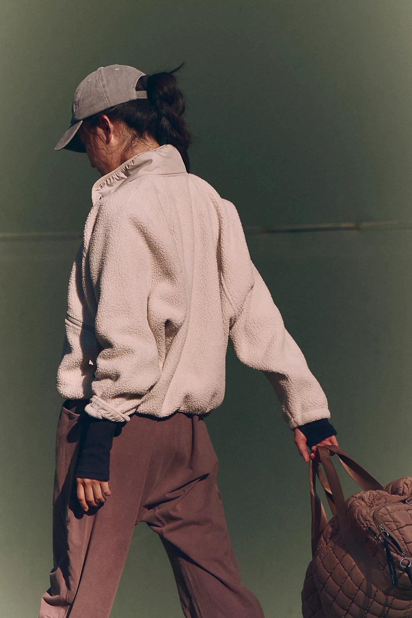 Free People Hit The Slopes Fleece Jacket/ Muted Beige