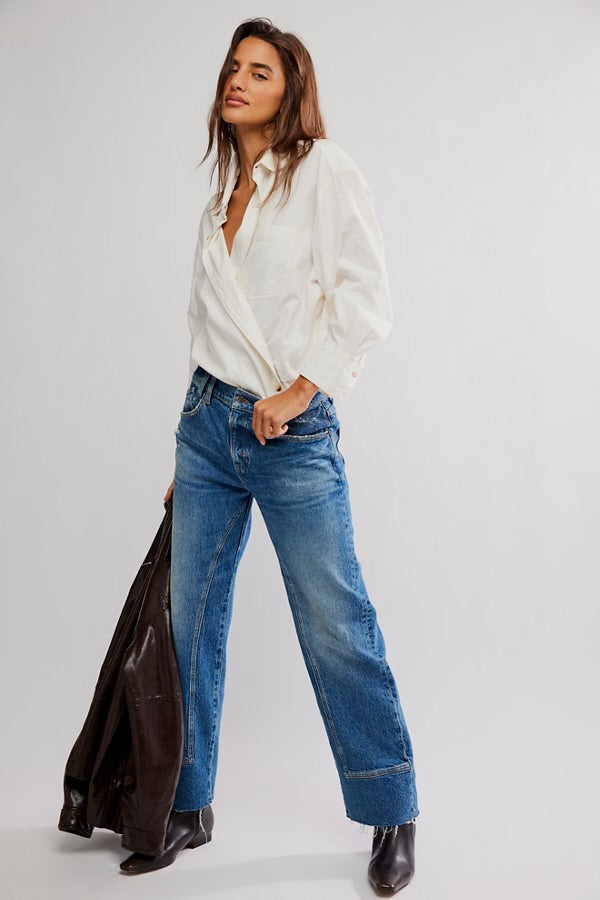 Free People We The Free Risk Taker Mid-Rise Jeans/Chance