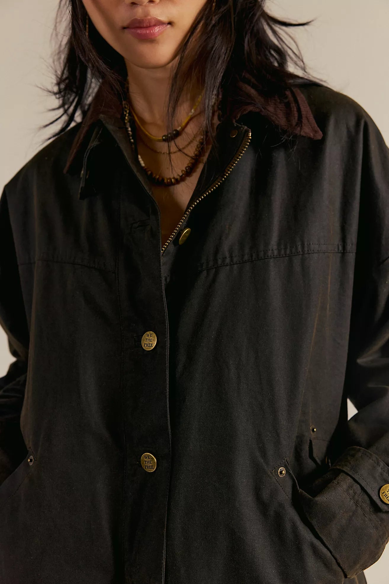 Free People We The Free Cori Waxed Jacket/Olive