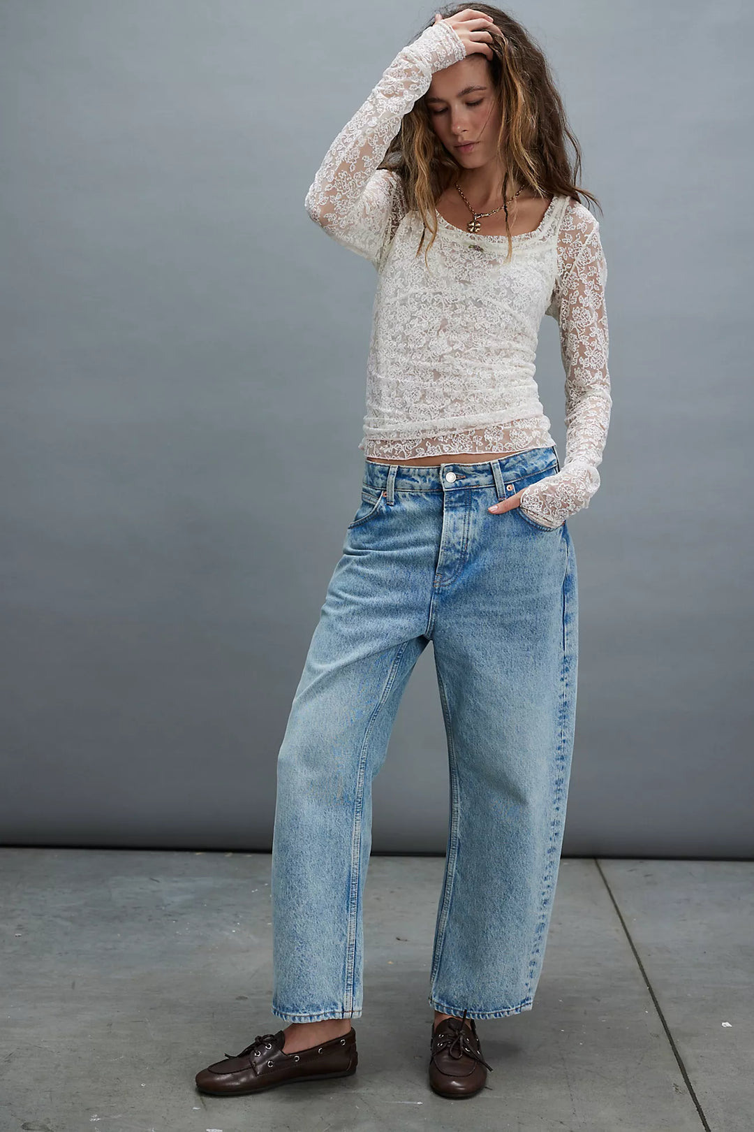 Free People We The Free Deep Trance Dropped Boyfriend Jeans/Sweet Dreams