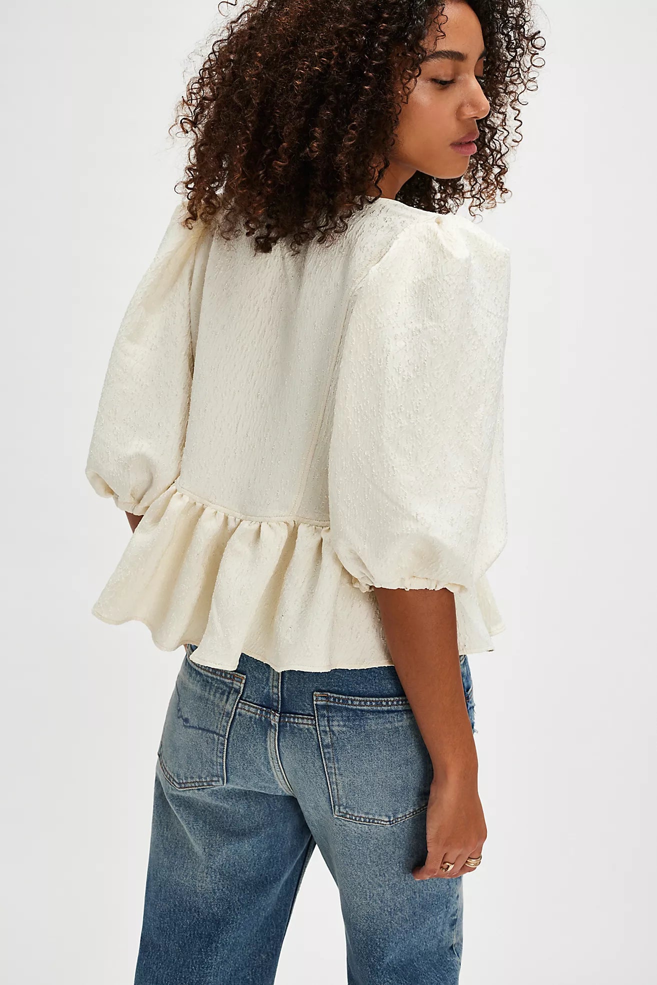 Free People Pamela Bow Top /White Alyssum