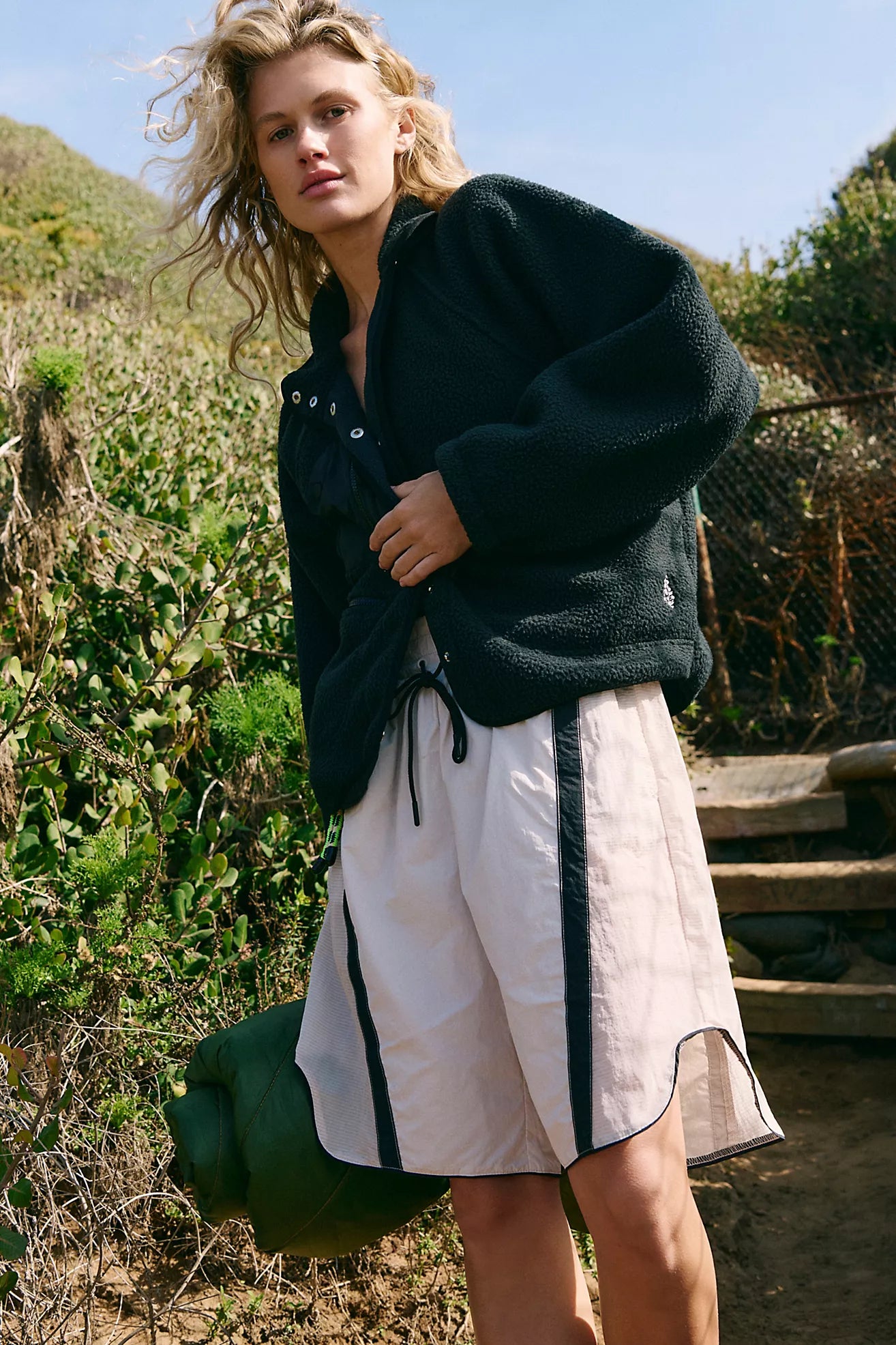 Free People Hit The Slopes Fleece Jacket/Black