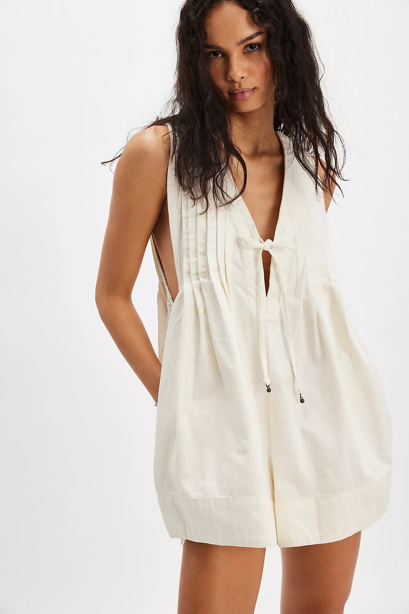 Free People Webster Romper/Ecru
