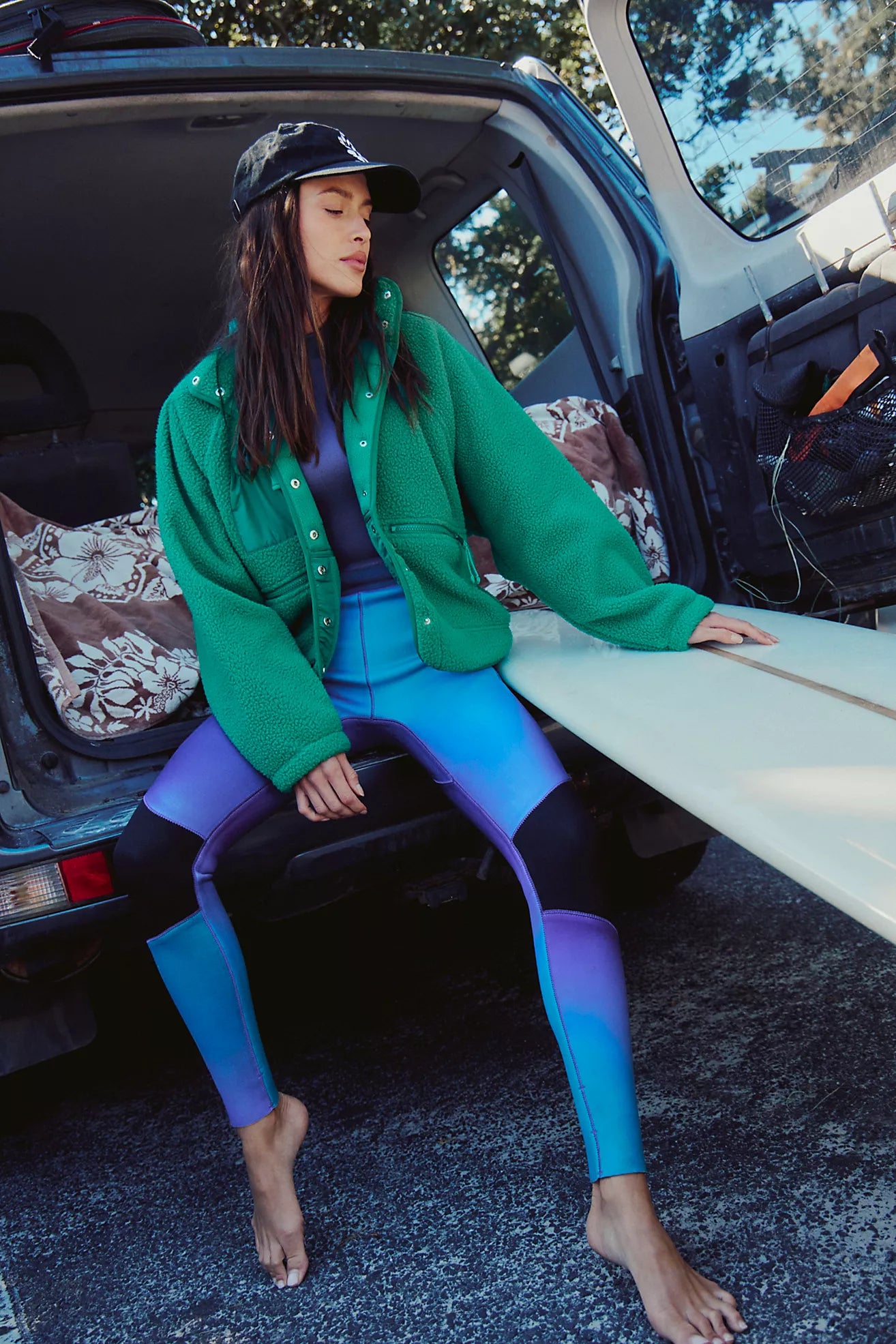 Free people Hit The Slopes Fleece Jacket/Green Glow