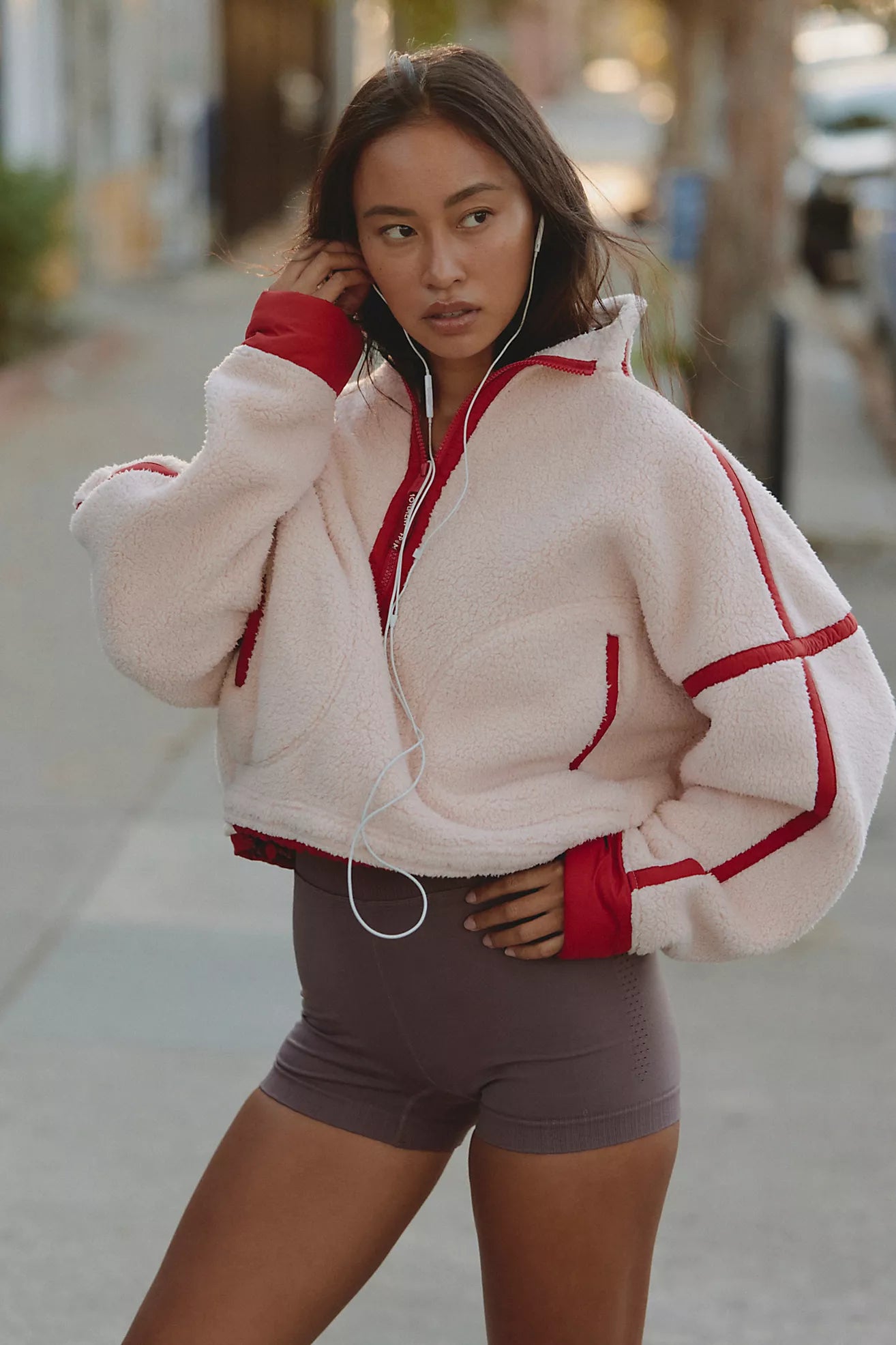 Free People Mountain High Half Zip Fleece/Ballet Slipper Combo