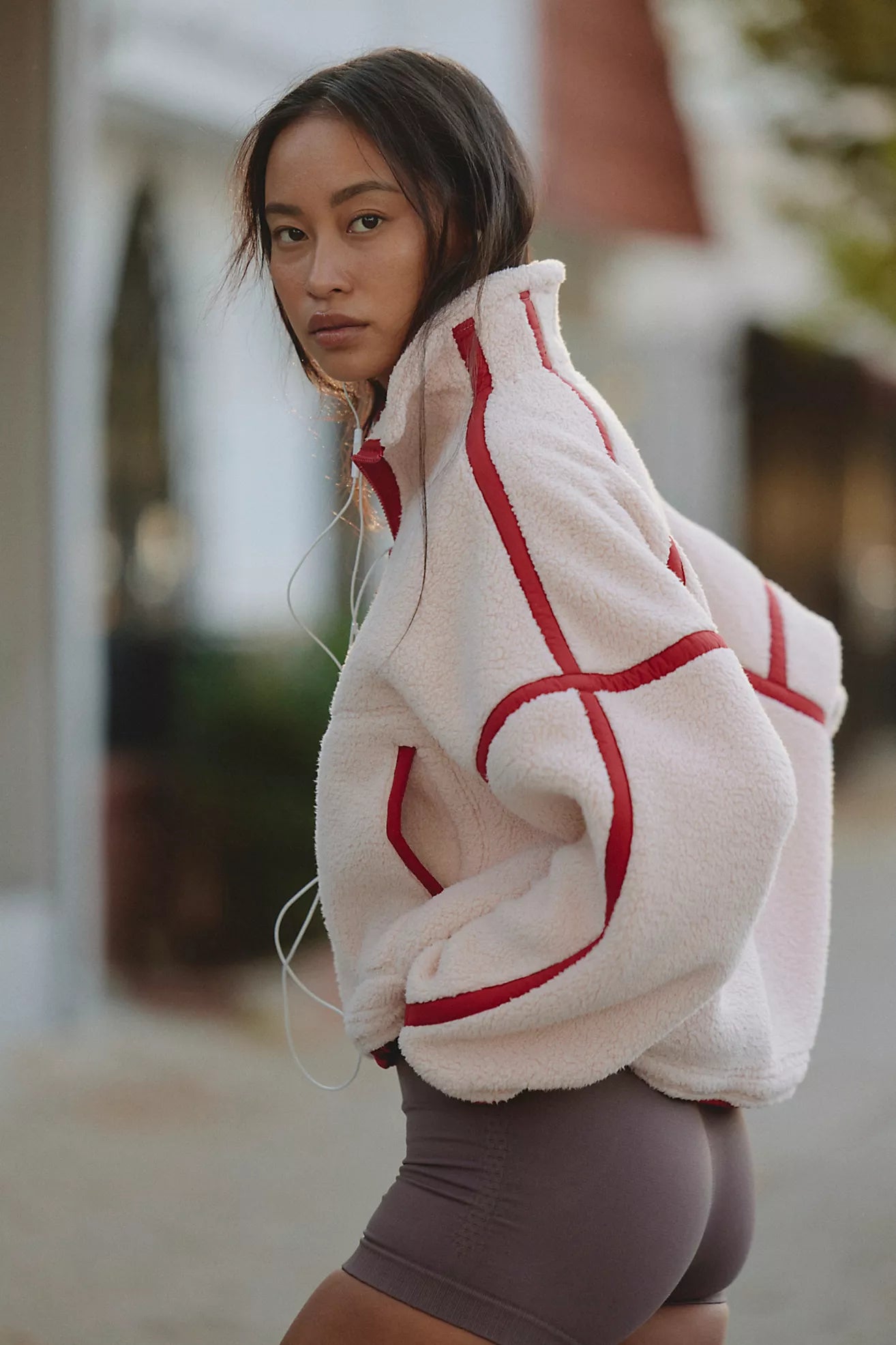 Free People Mountain High Half Zip Fleece/Ballet Slipper Combo