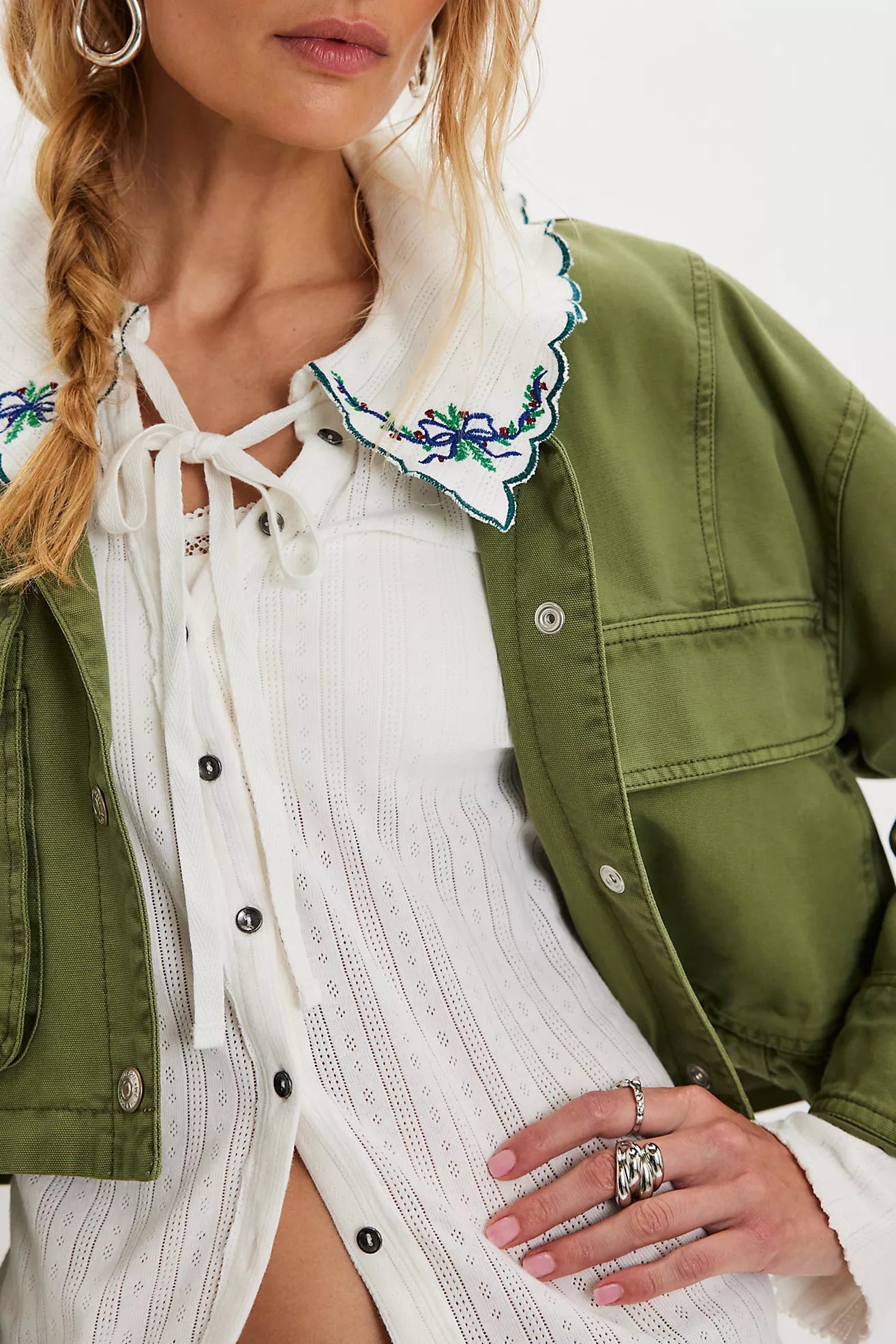 Free People Juniper Long Sleeve Cardi/Ivory