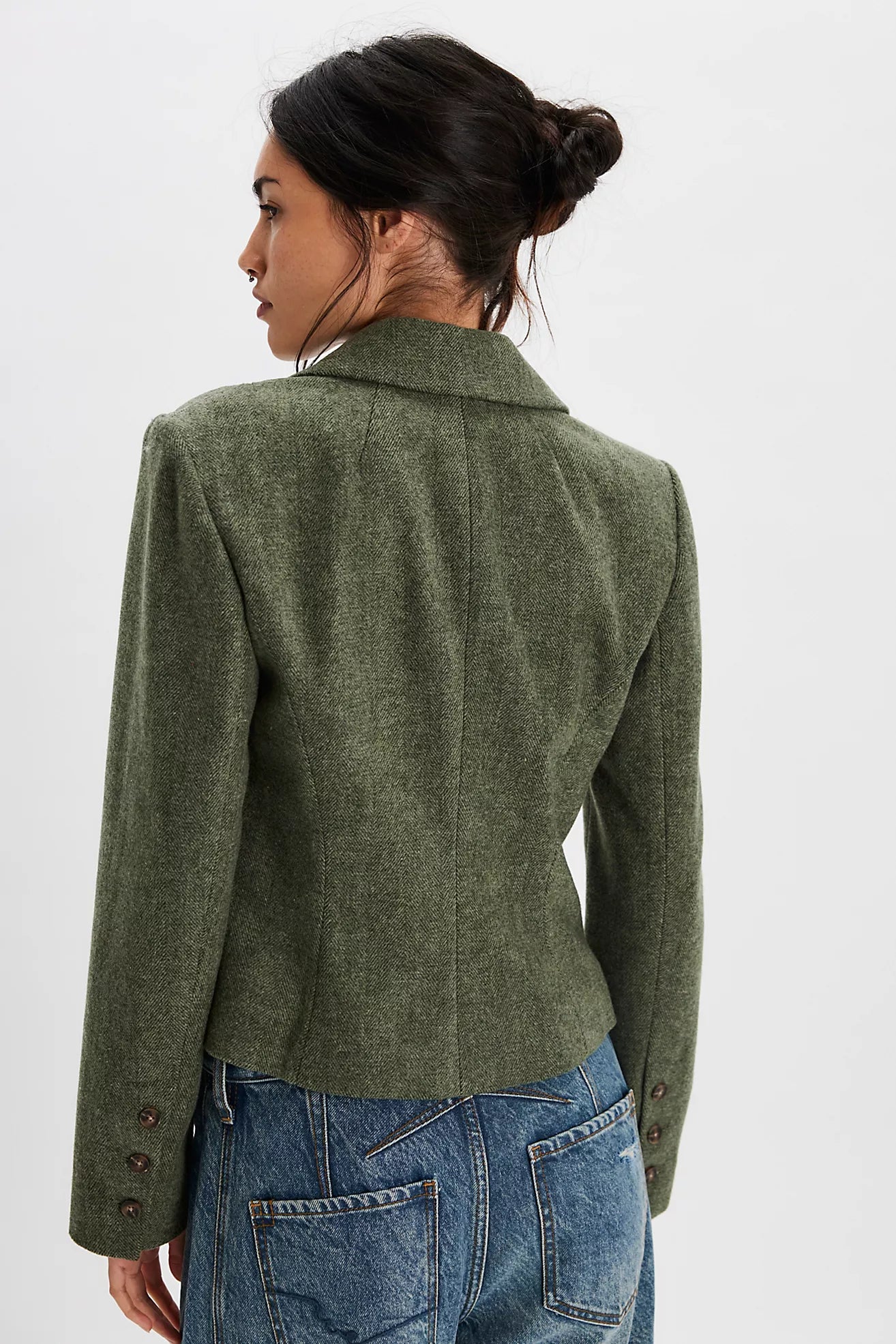 Free People Whip Smart Blazer/Forest Green