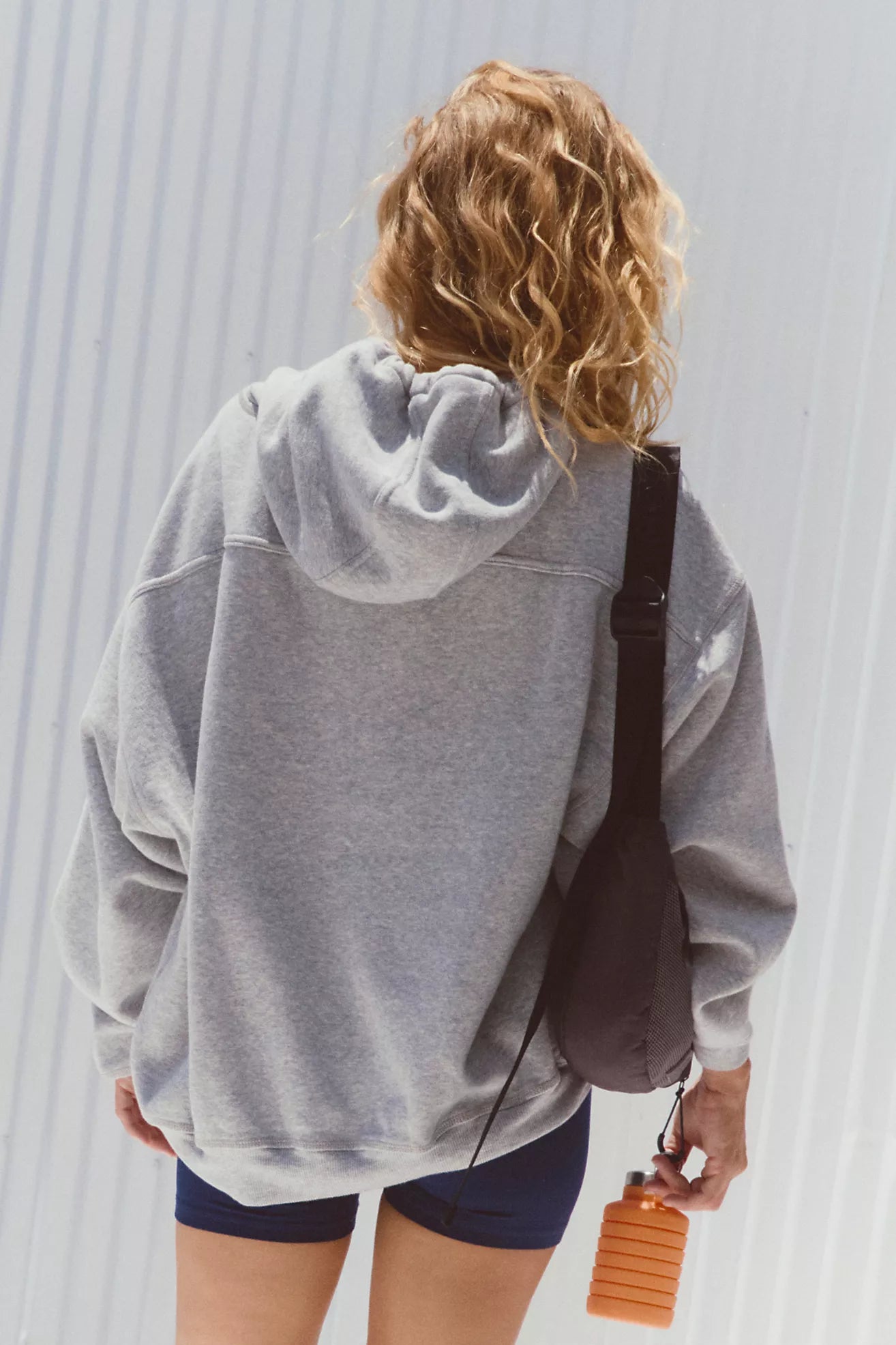 Free People Final Call Hoodie/White  Heather Grey