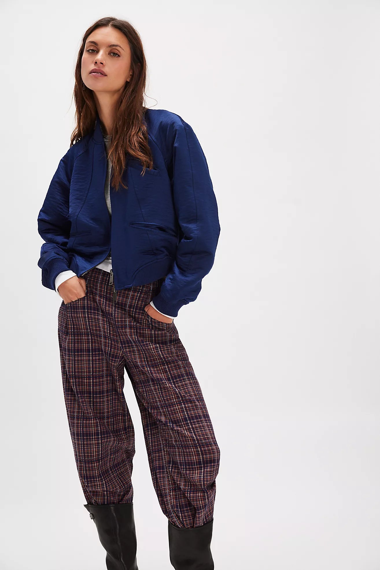 Free People Ellie Satin Bomber/Cosmic