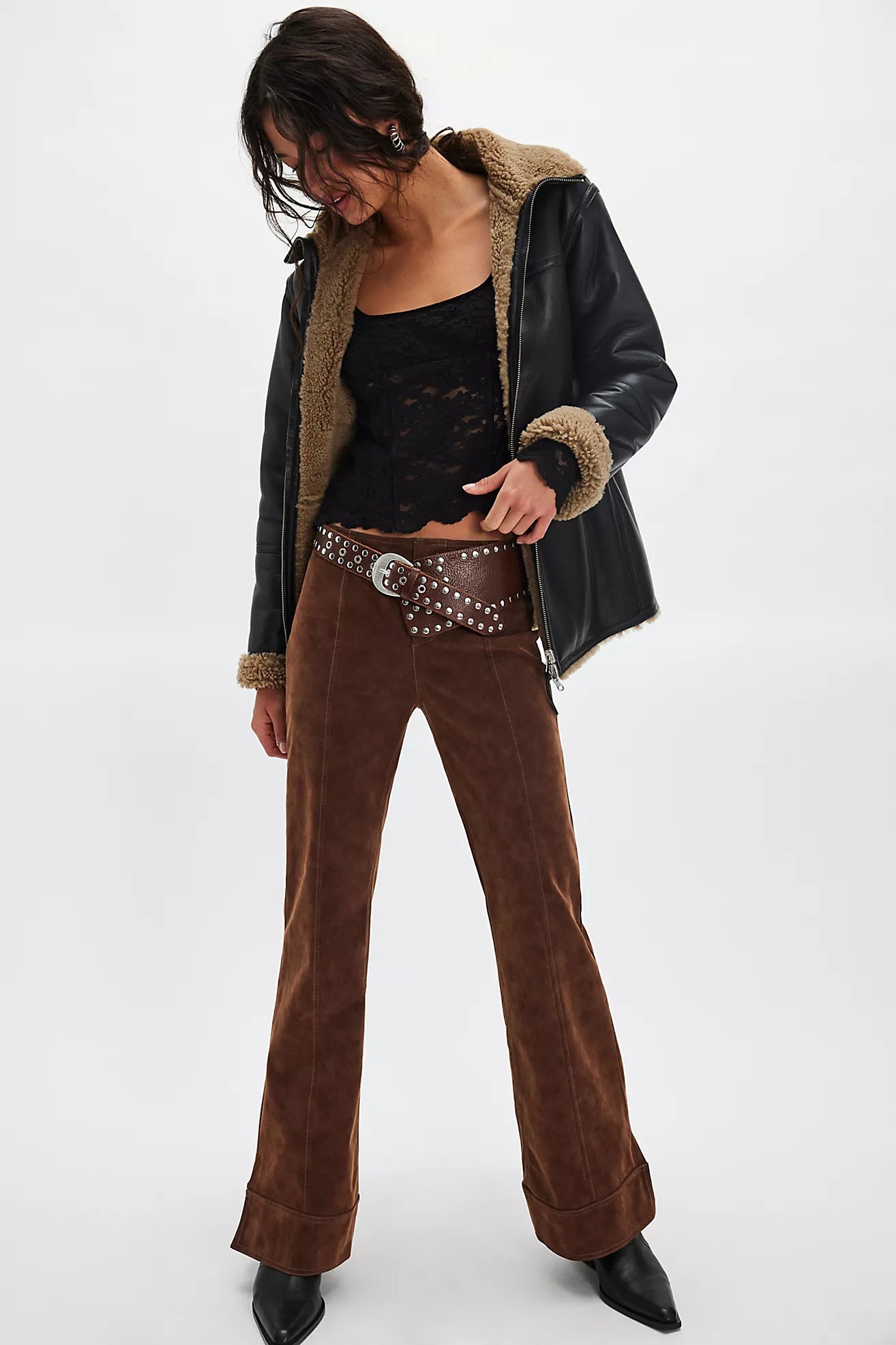Free PeopleWe The Free Glow Up Vegan Suede Pants/ Shaved Chocolate