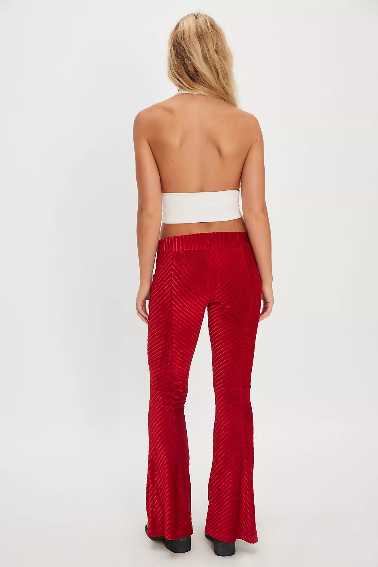 Free People Penny Pull-On Velvet Pants/Salsa