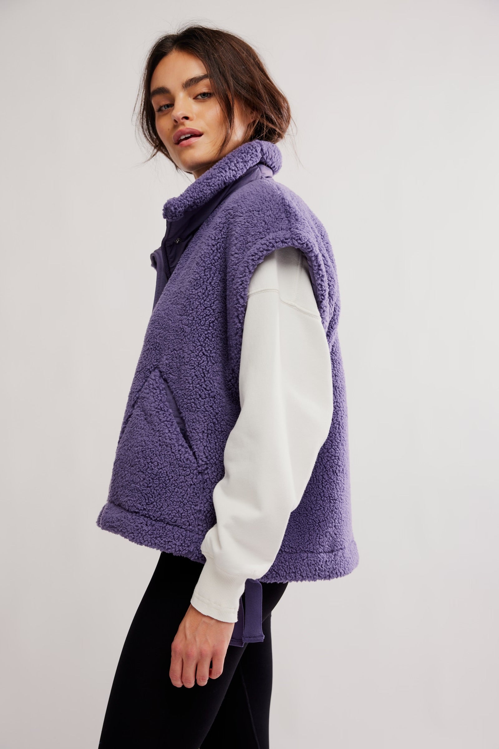 Free People Scout It Out Fleece Vest/Graphite
