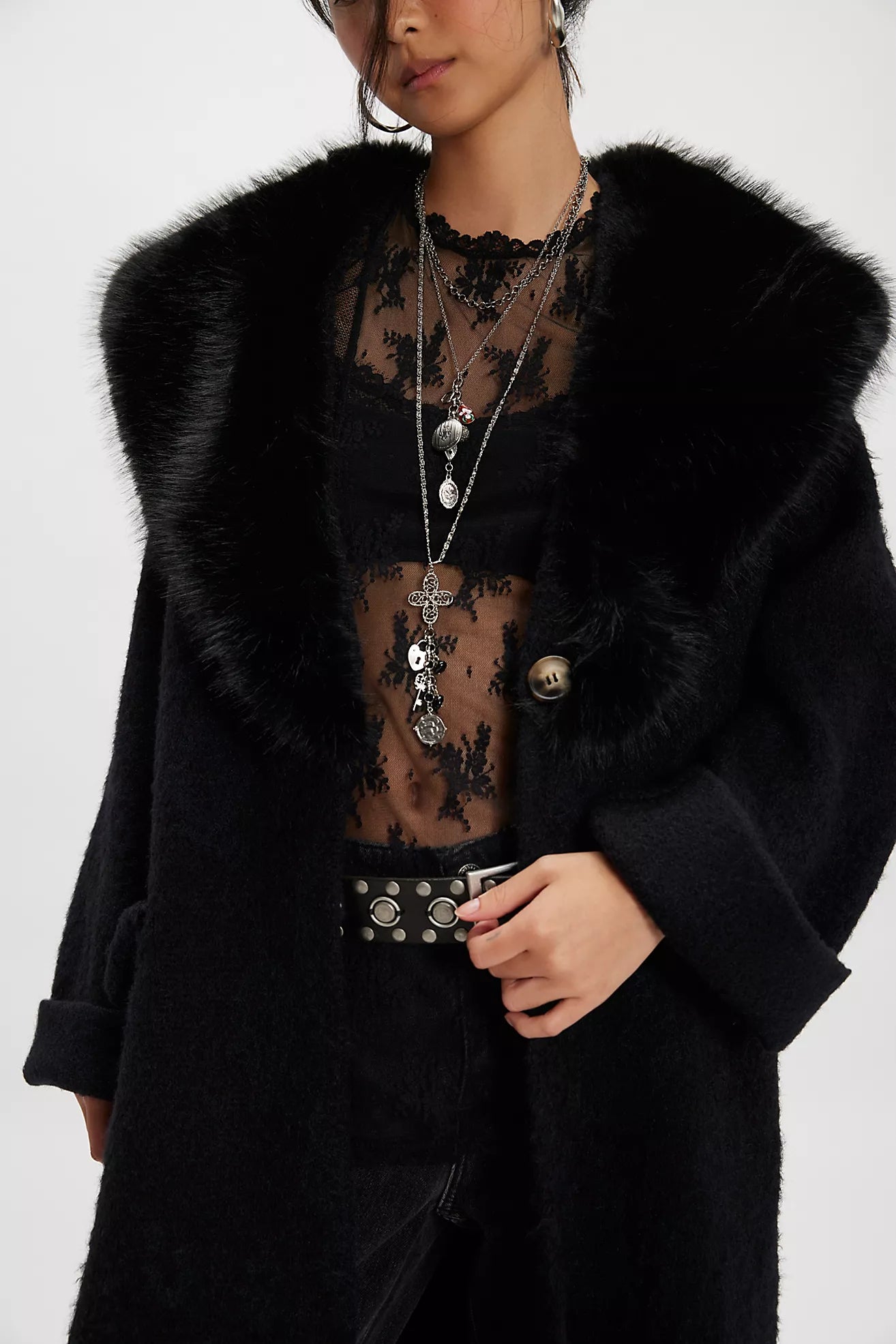 Free People Twiced Love Coatigan/Solid Black