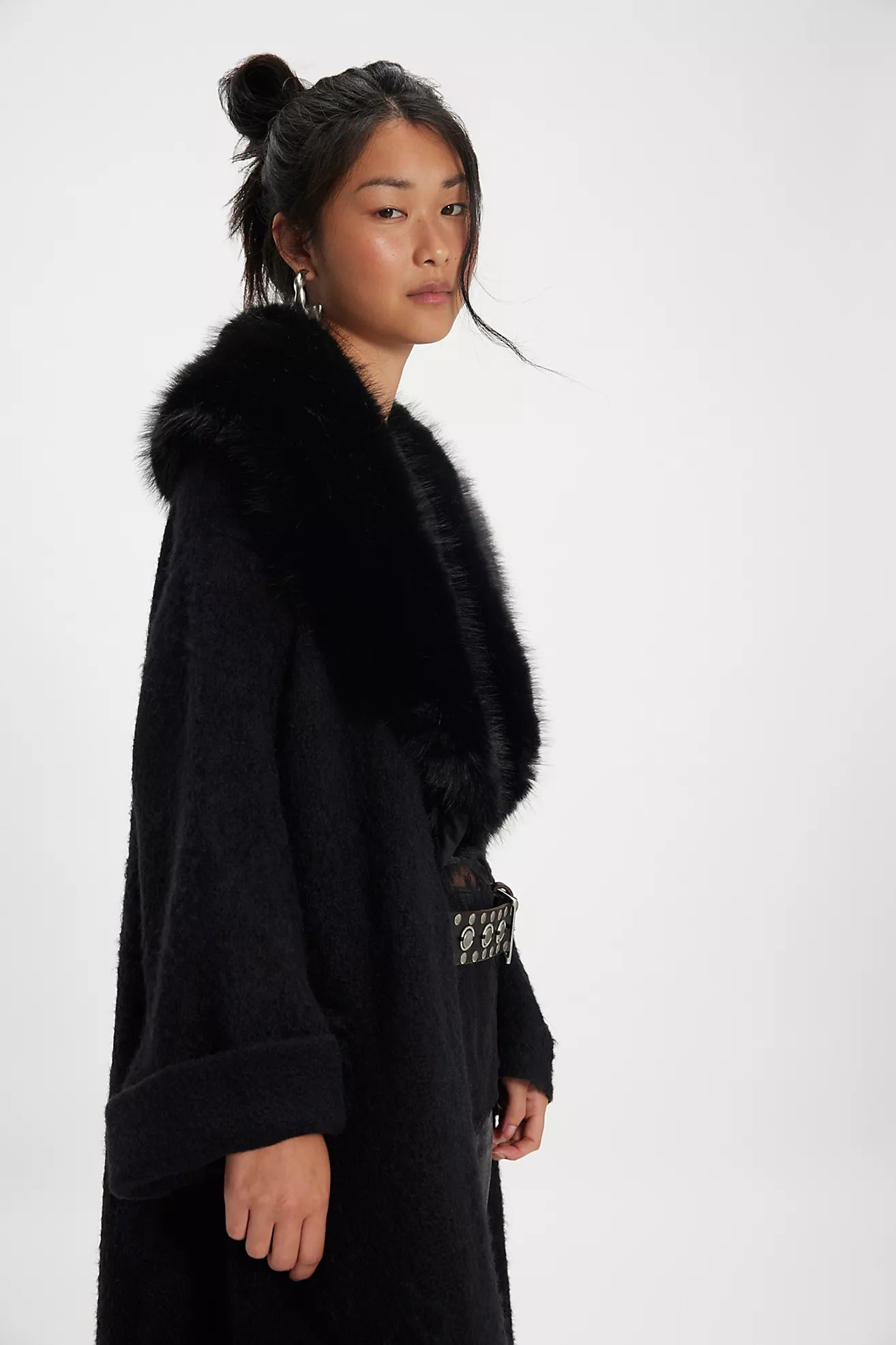 Free People Twiced Love Coatigan/Solid Black