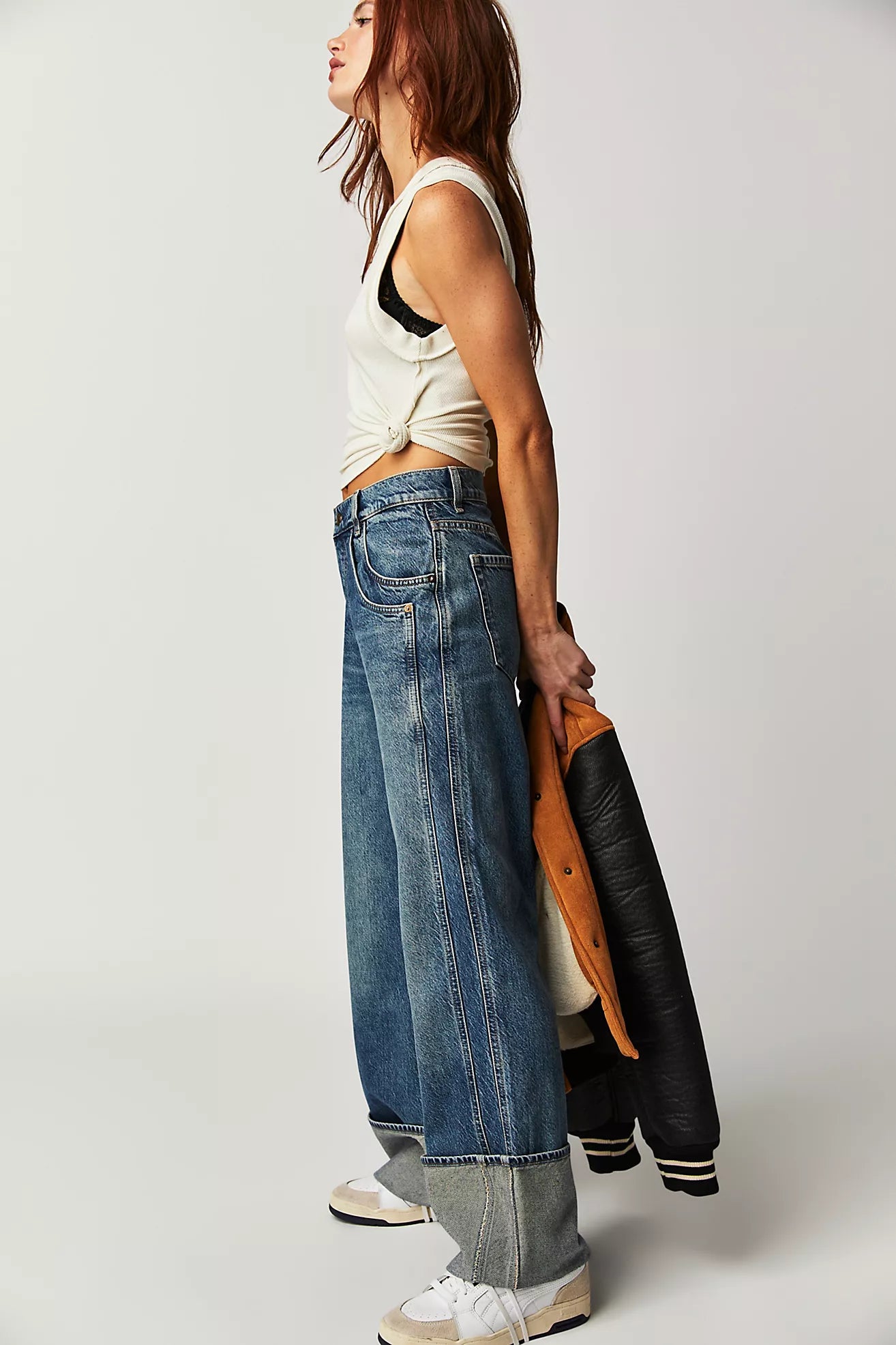 Free People We The Free Final Countdown Cuffed Low-Rise Jeans/Zero