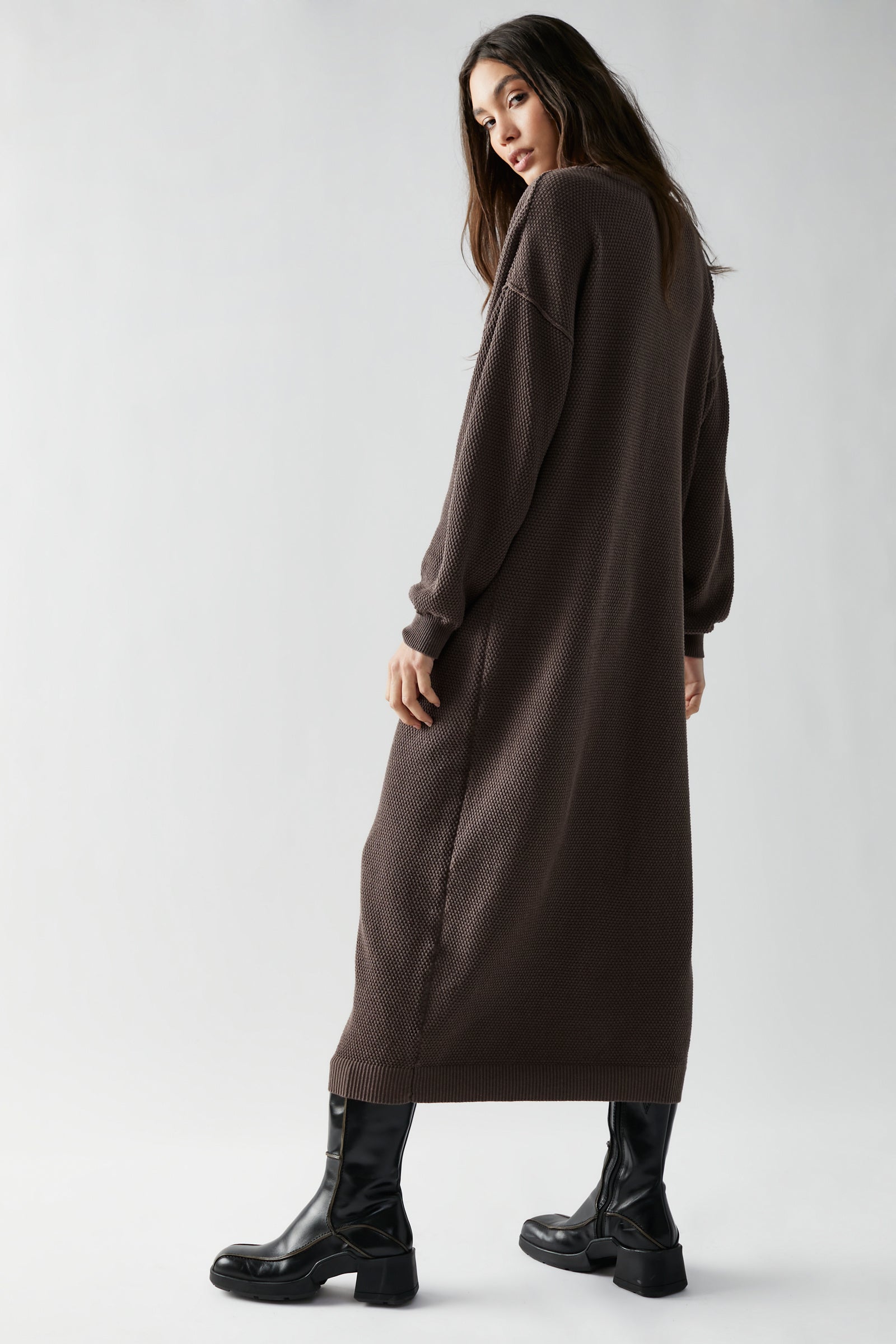 hailee sweater midi dress Free People Hailee Sweater Midi - Smoked Pink