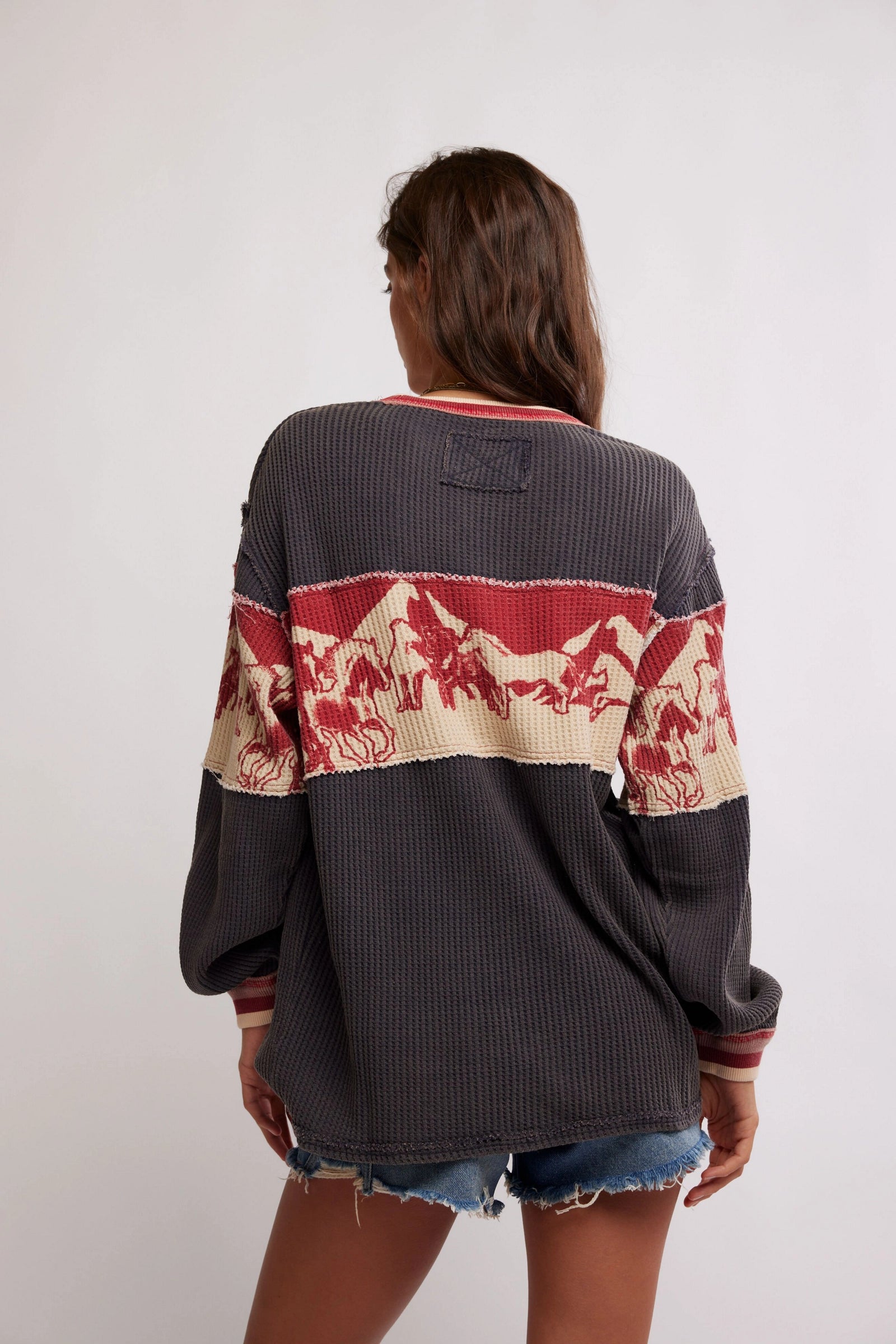 Free people Big Sky Graphic Tee Red Combo Cside