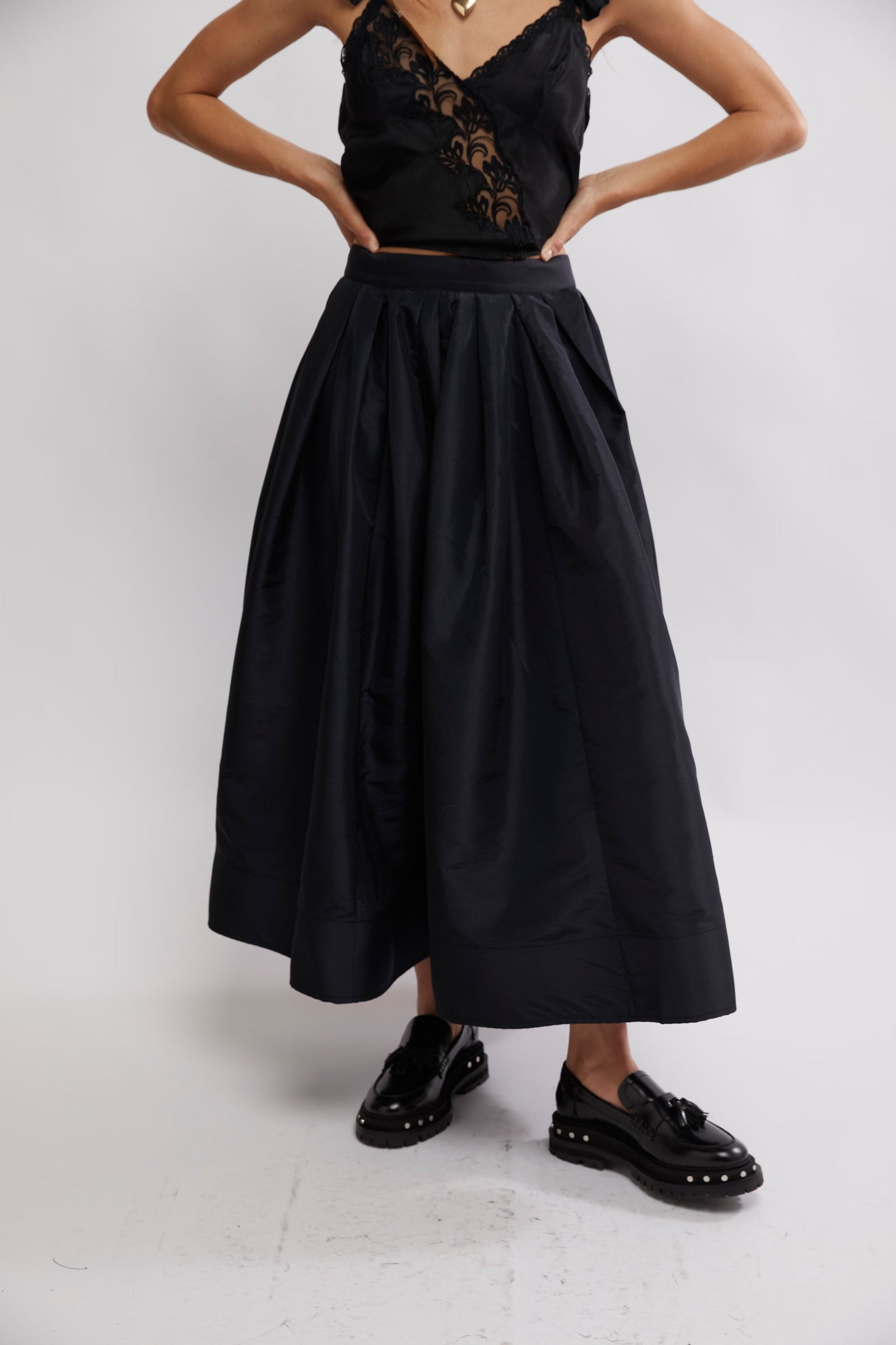 Free People Emilia Full Skirt/Black