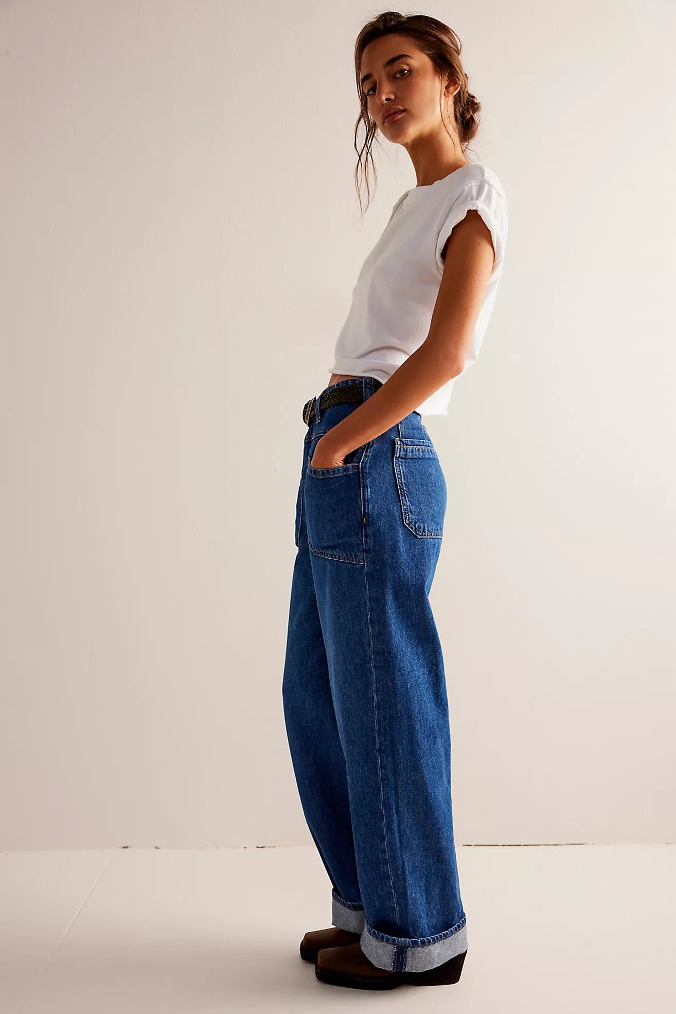 Free People We the Free Palmer Cuffed Jeans/Tunnel Vision