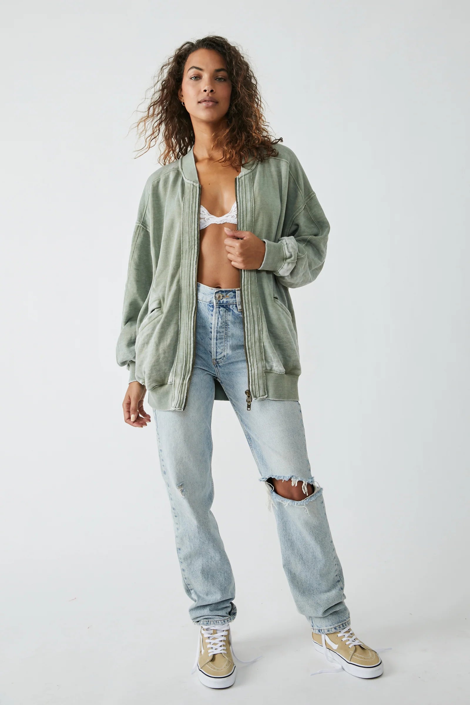 Free People Robby Bomber Green