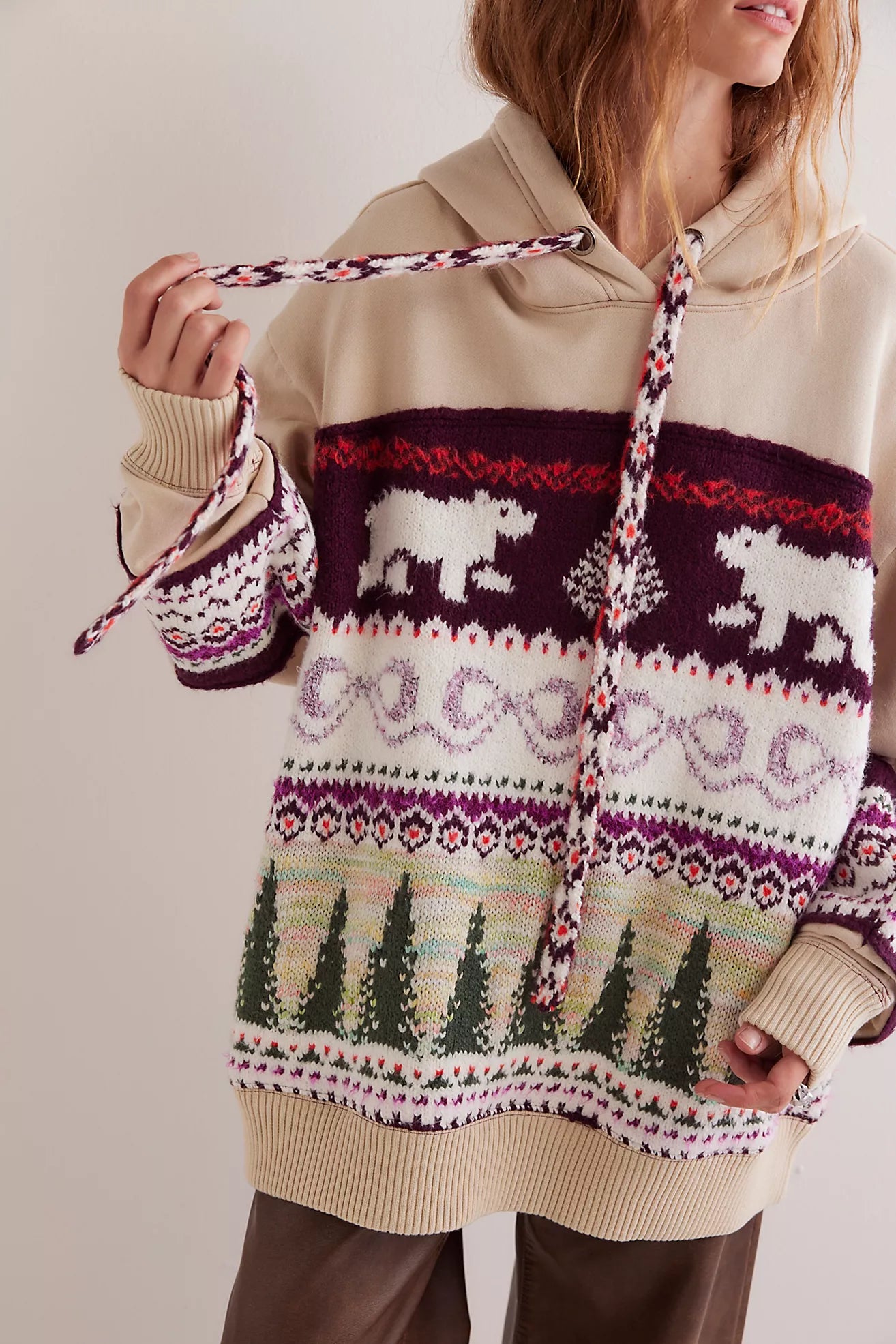 Free People Lutz Sweatshirt/ Bear Combo