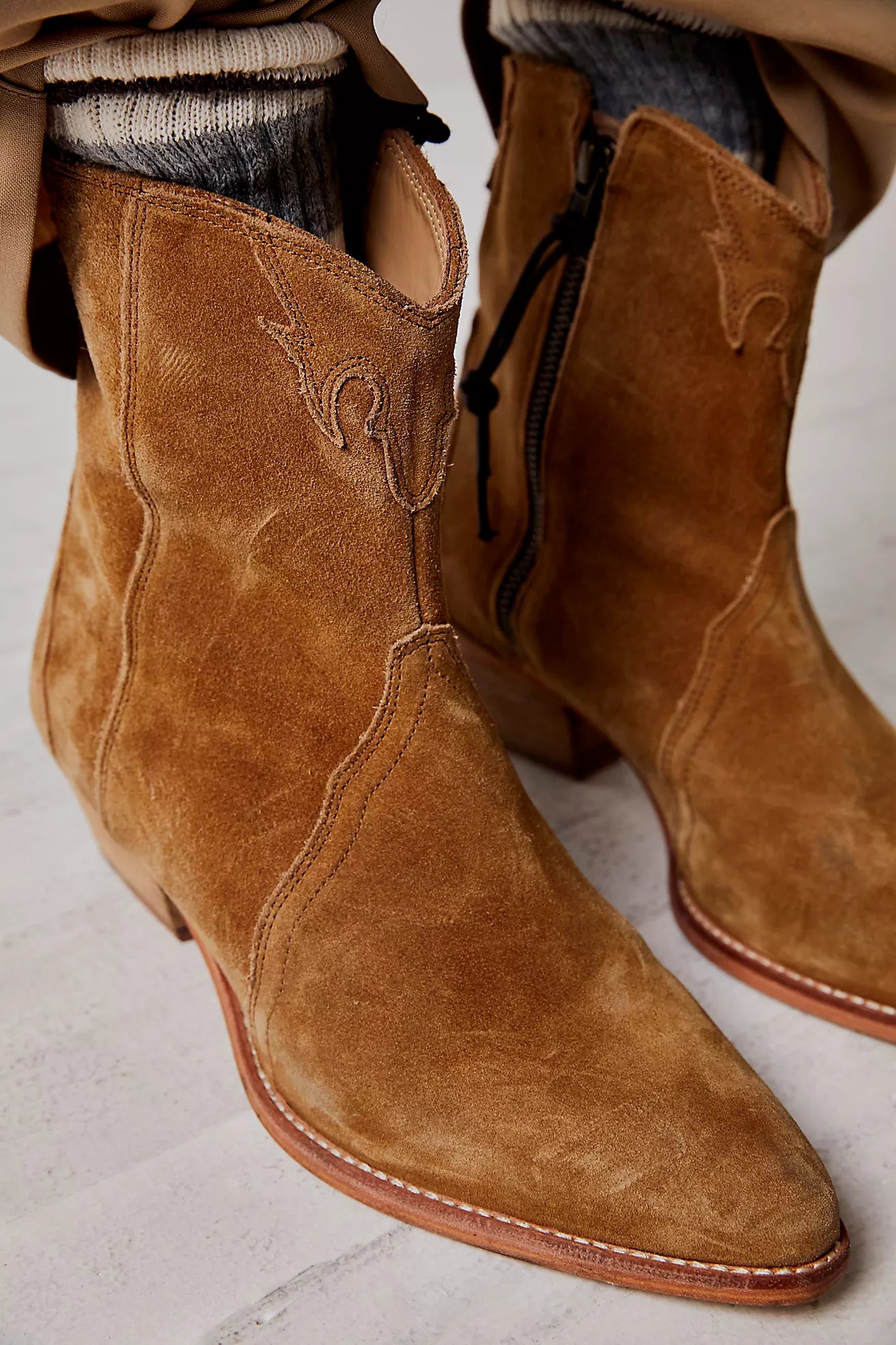 Free People New Frontier Western Boot/Camel Suede